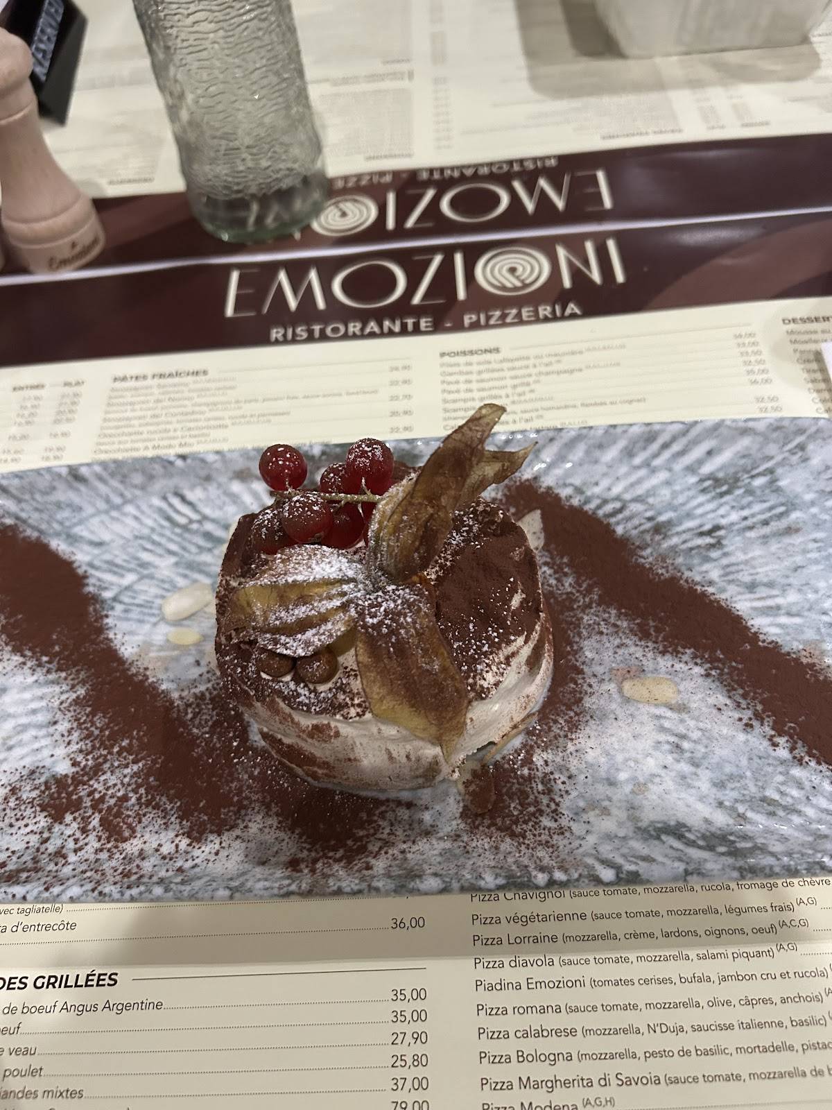 Menu de Restaurant Emozioni