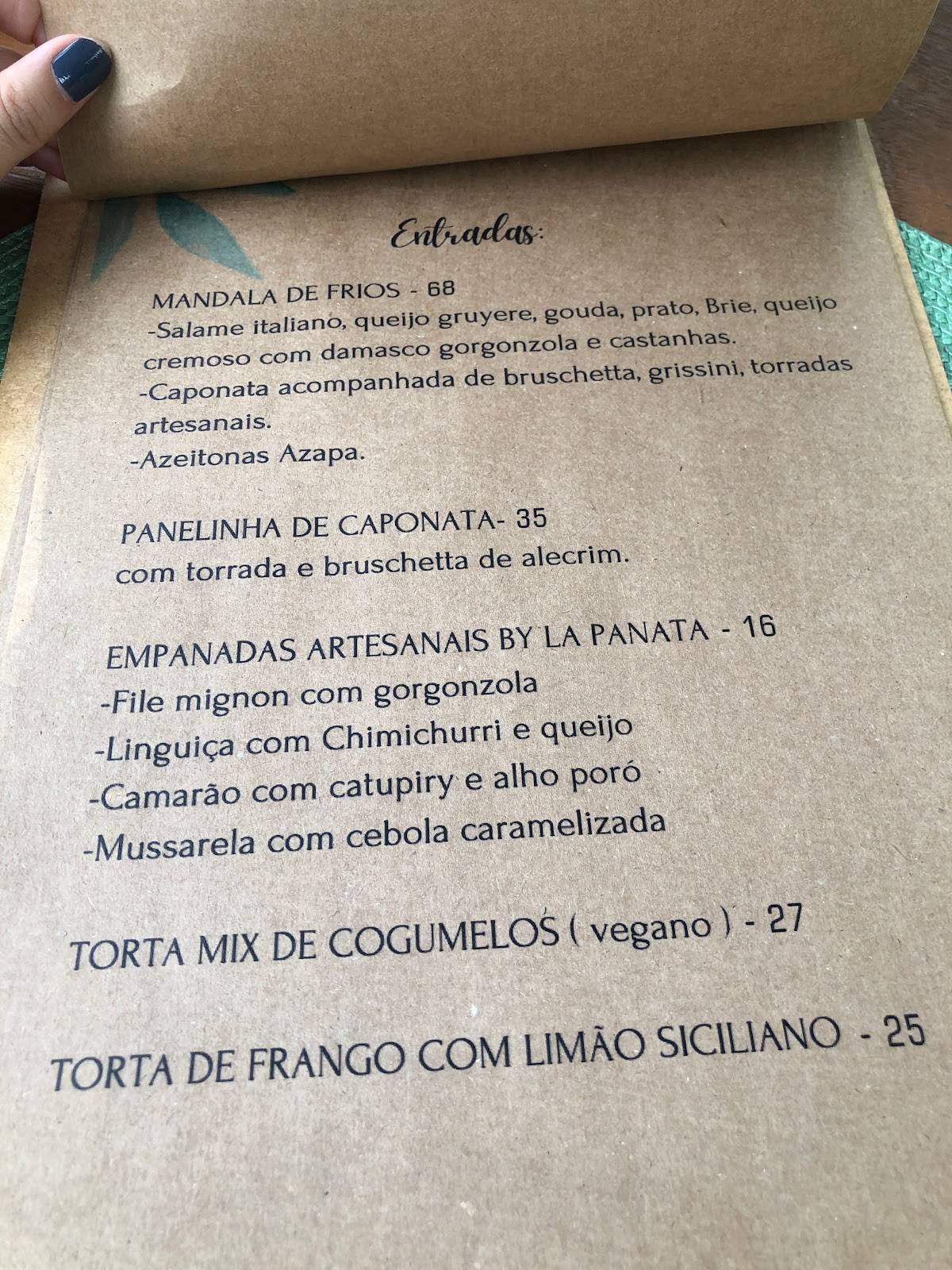 Espaço Ser cardápio