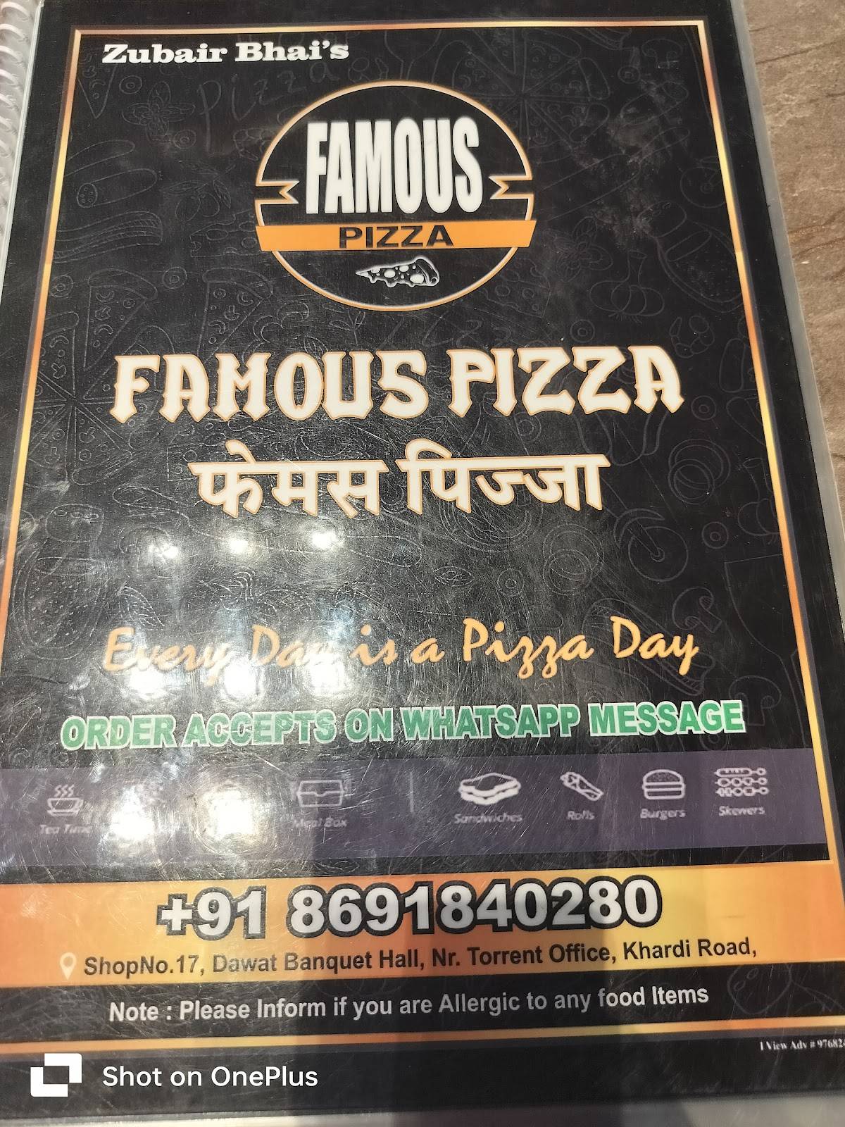 FAMOUS PIZZA (ZUBAIR BHAI) menu
