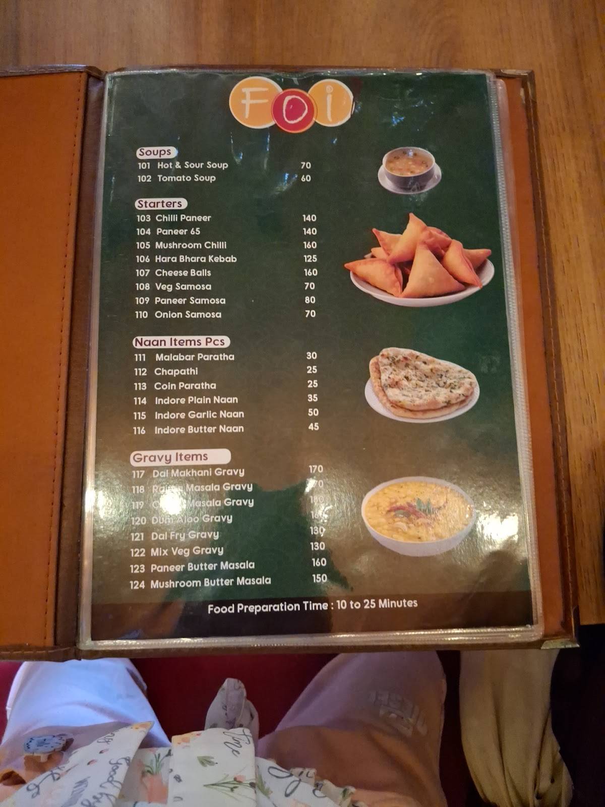 FOOD OF INDIANS menu