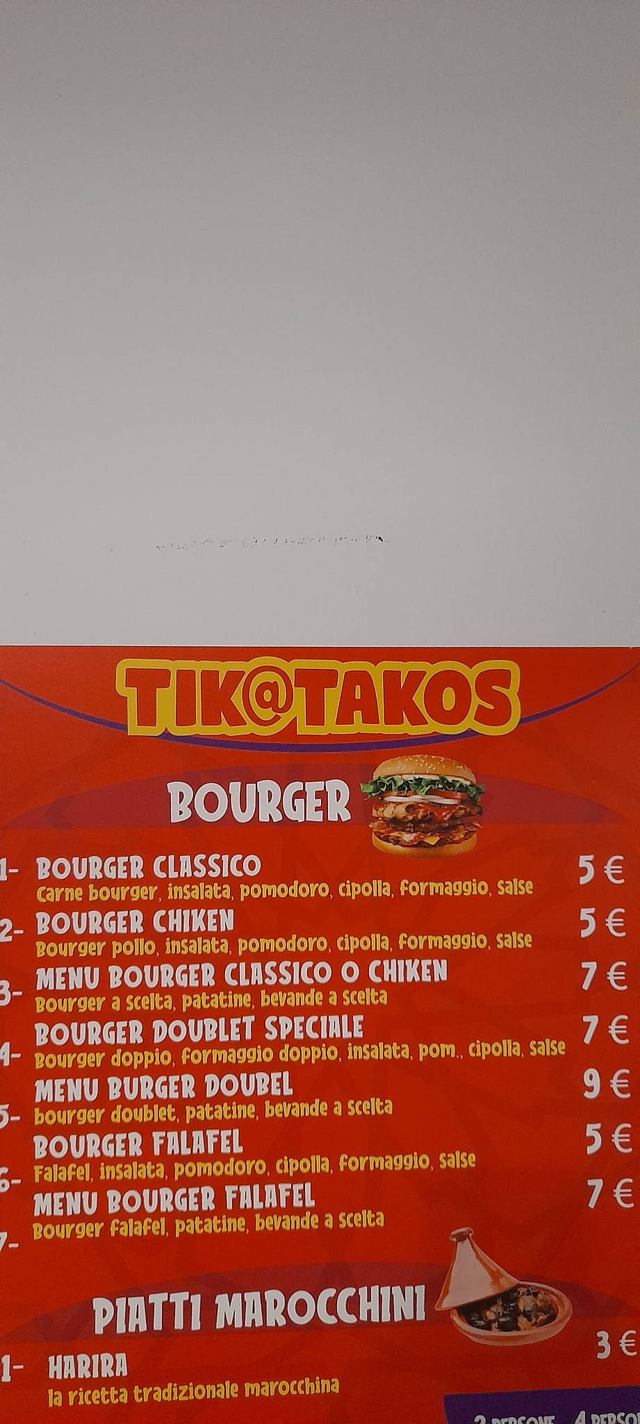 Menu di Fast Food Tik@TAKOS 