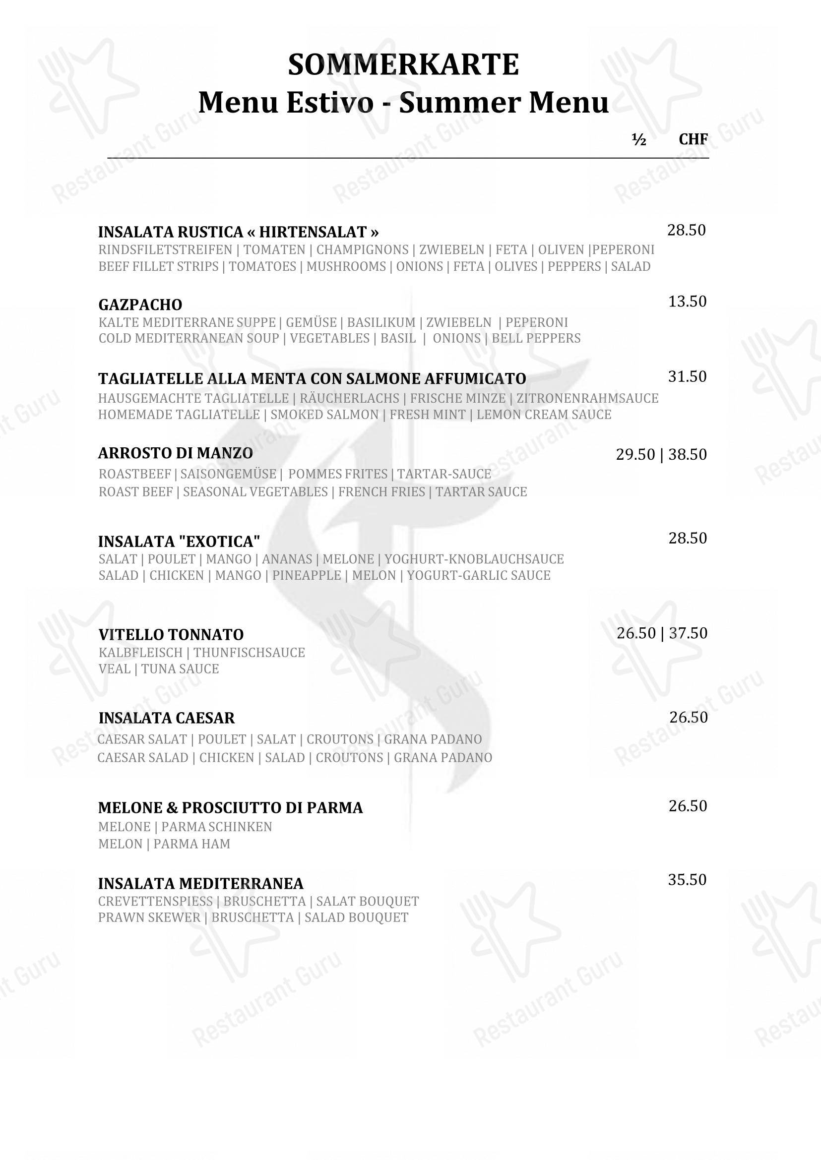 Основное меню per Restaurant Fiorentina Basel pizzeria