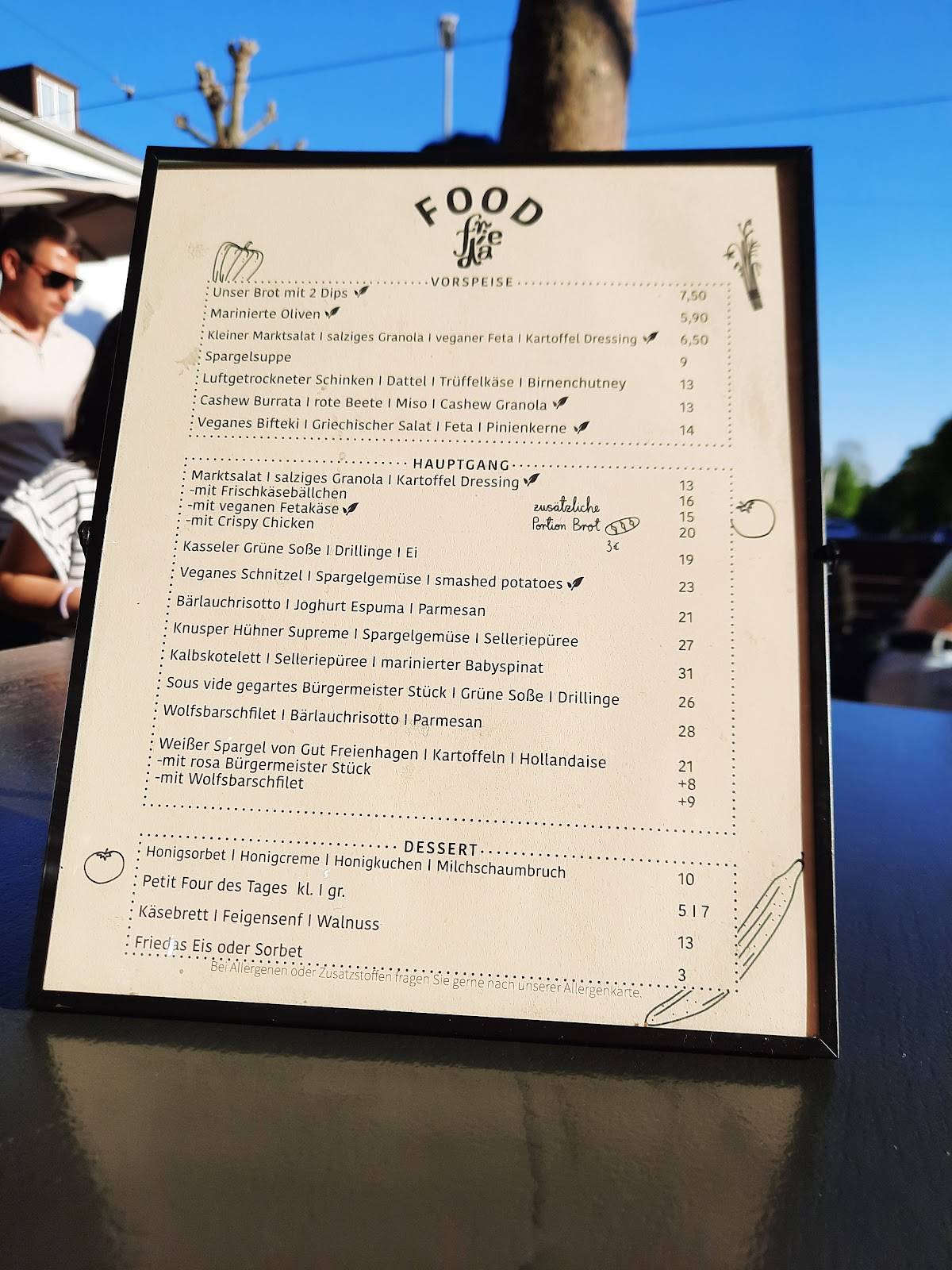Menu de Frieda