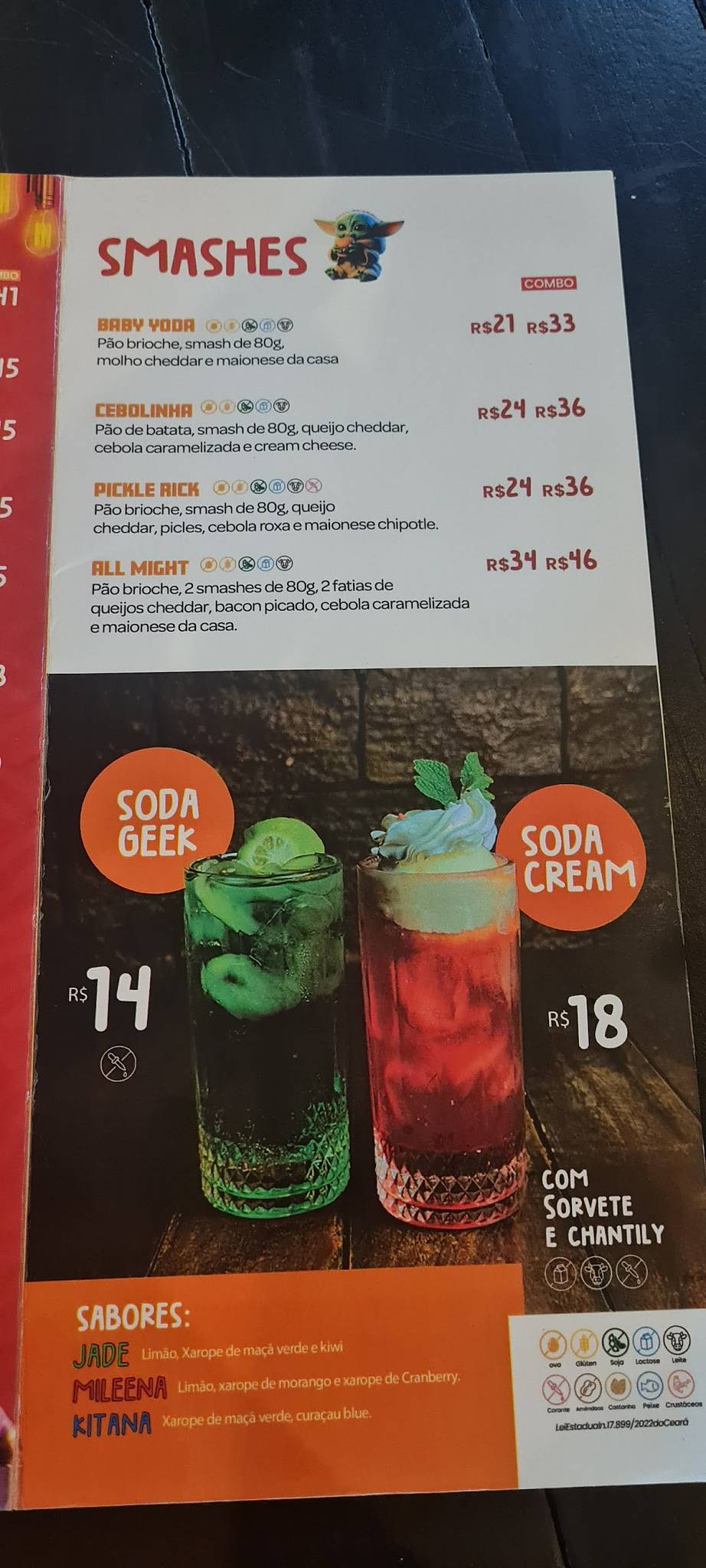 Geek Bunker Burger Sul cardápio
