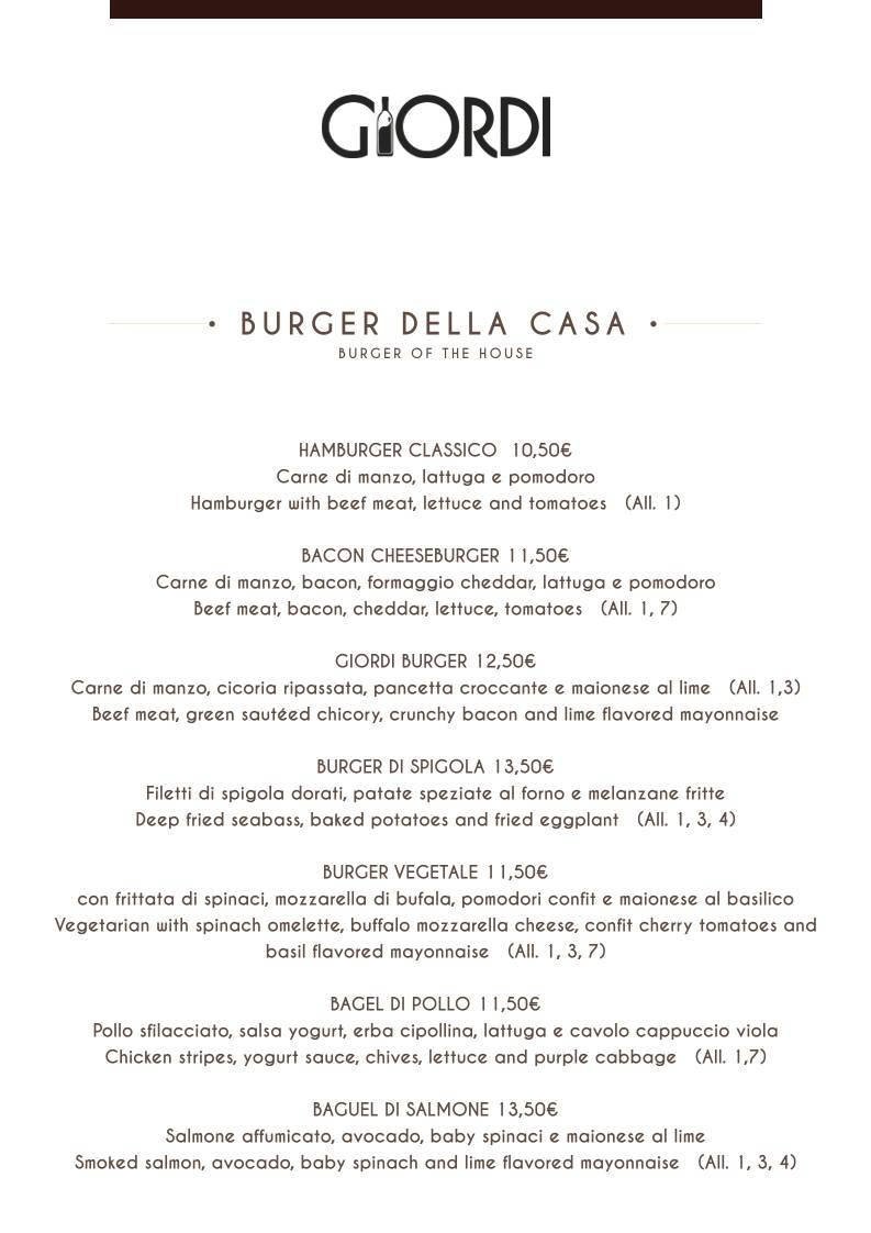 Menu di Giordi Ristorante 