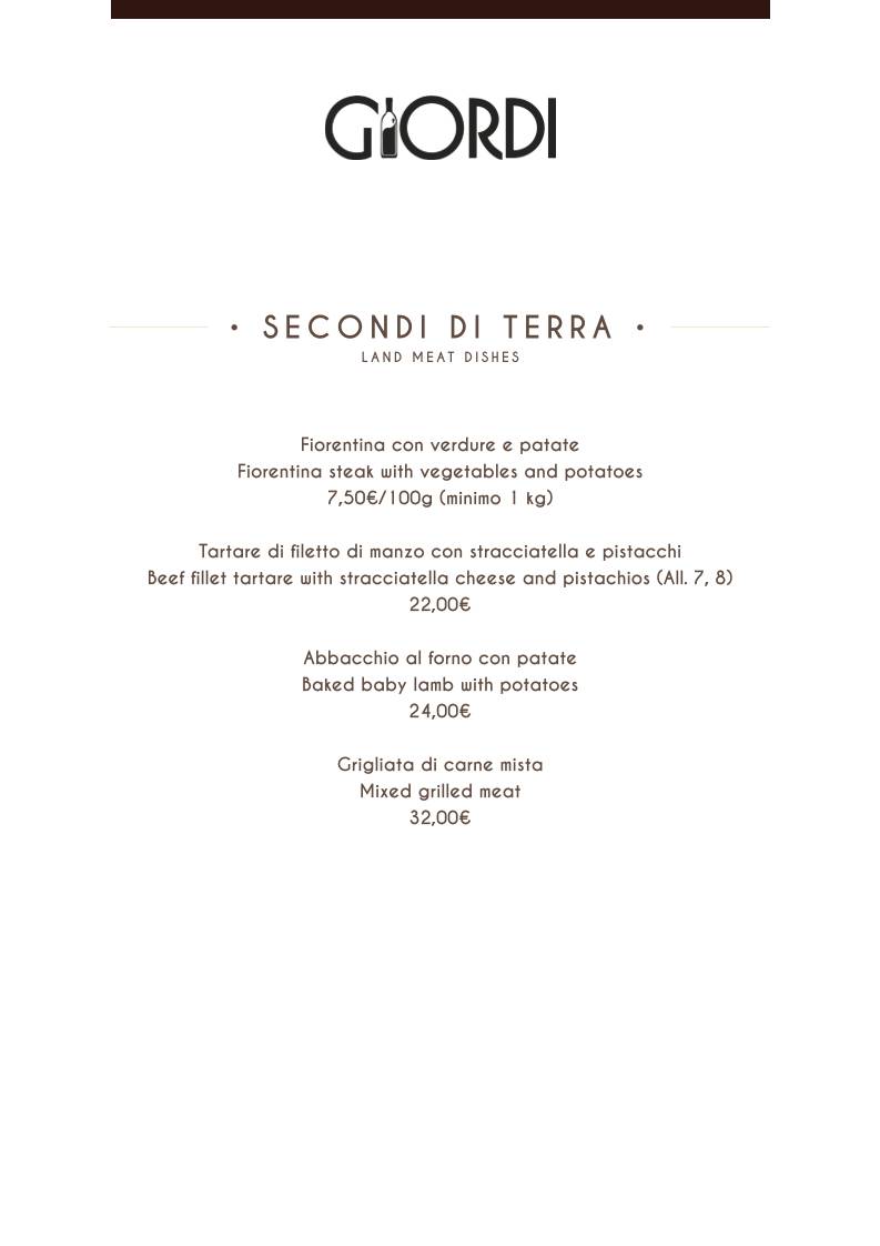 Menu di Giordi Ristorante 