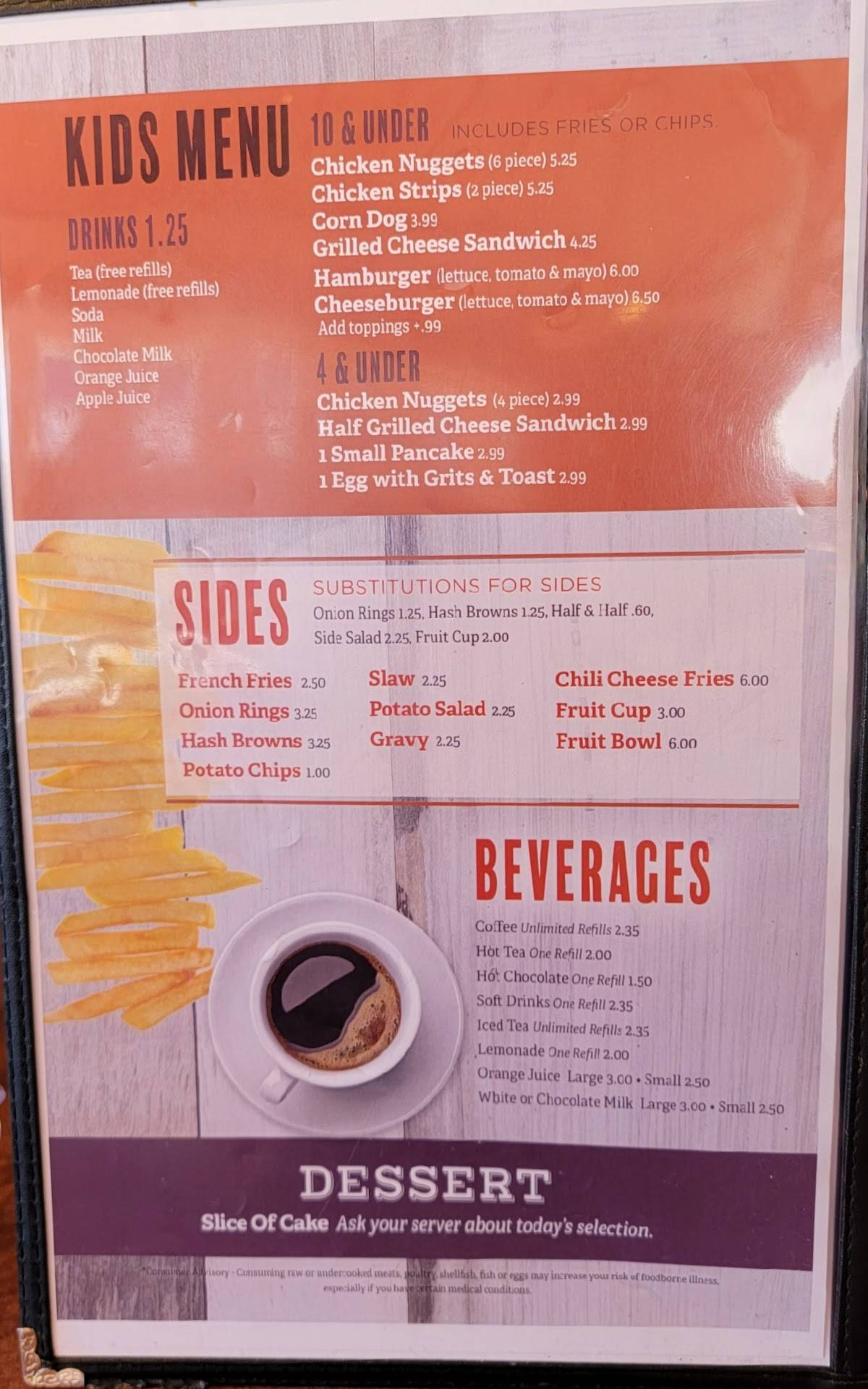 Menu at Grace's Restaurant Honea Path, Honea Path