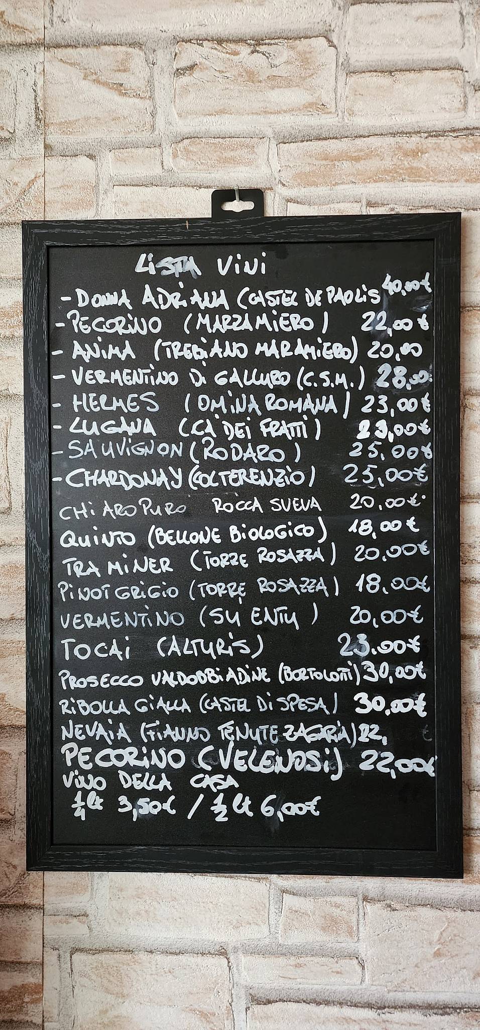 Menu di Hostaria 110 