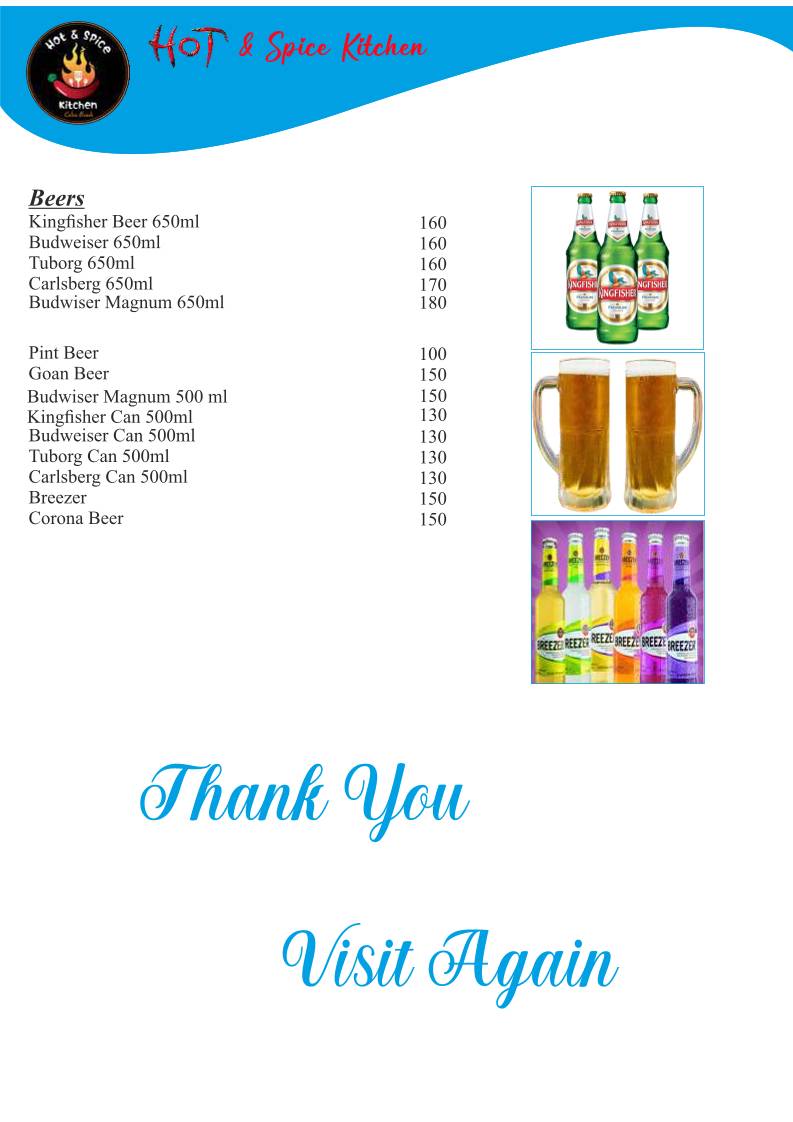 Hot And Spice Kitchen menu