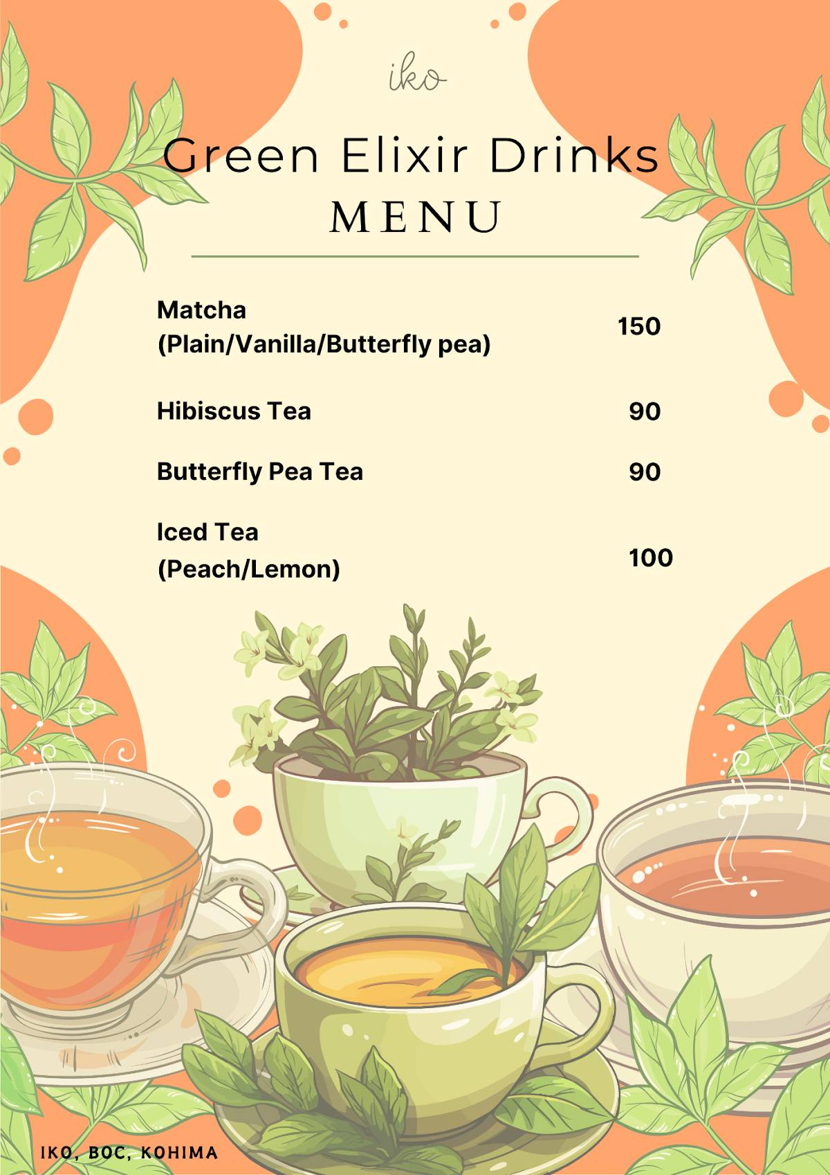 IKO Cafe menu