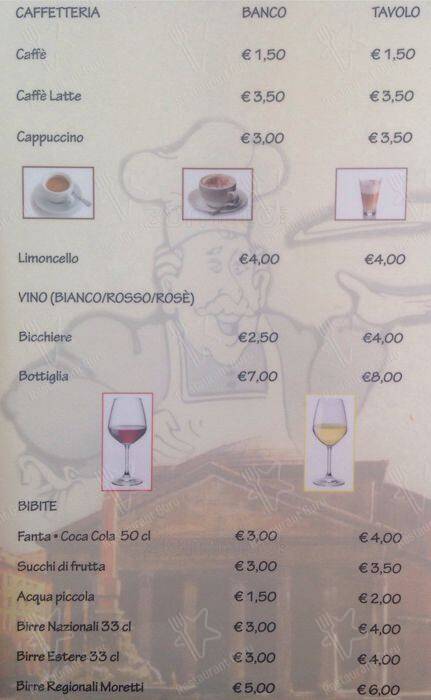 Menu di Pizzeria Il Capriccio Roma 