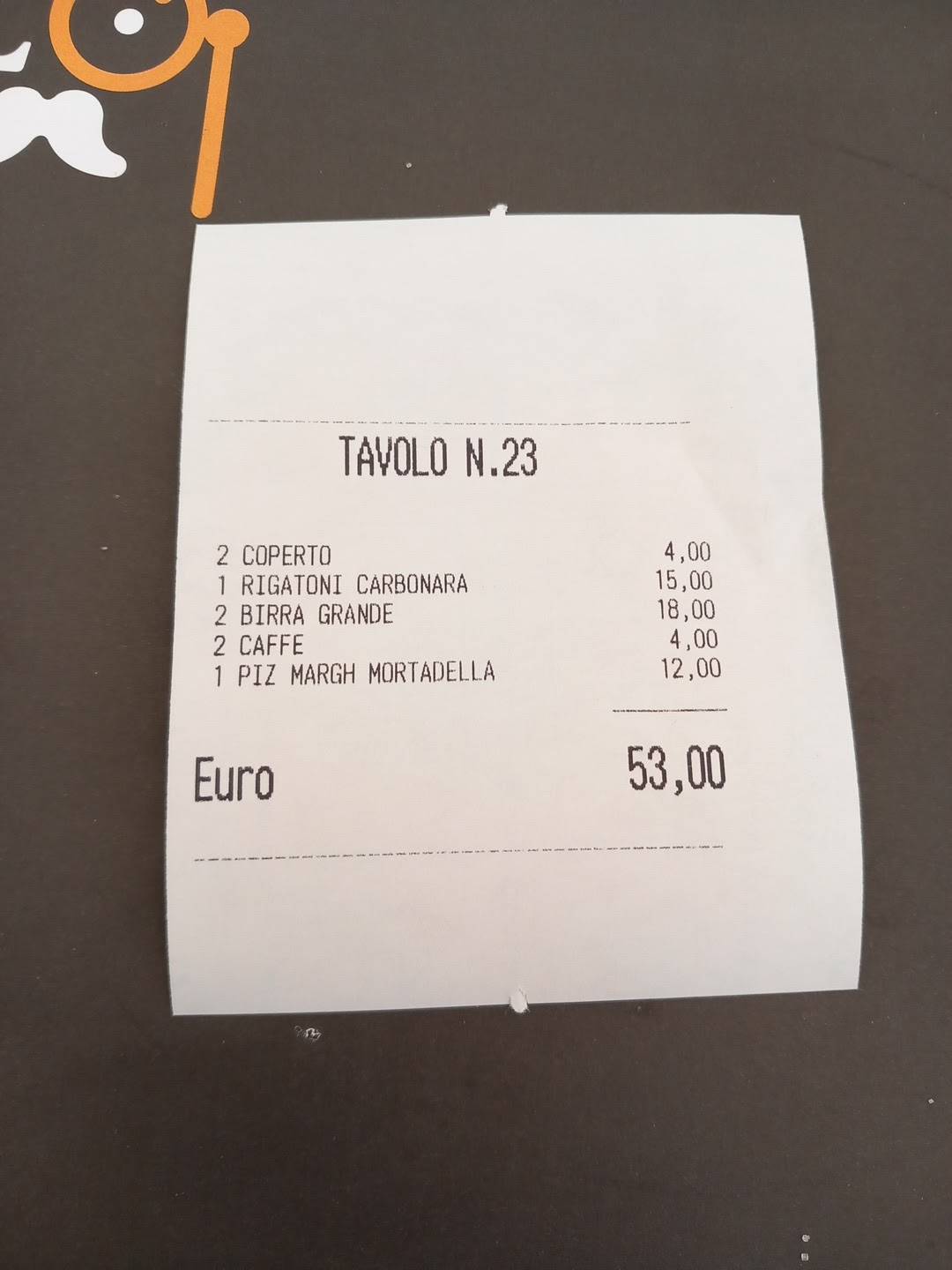 Menu di Il Conte Brillo Pantheon 