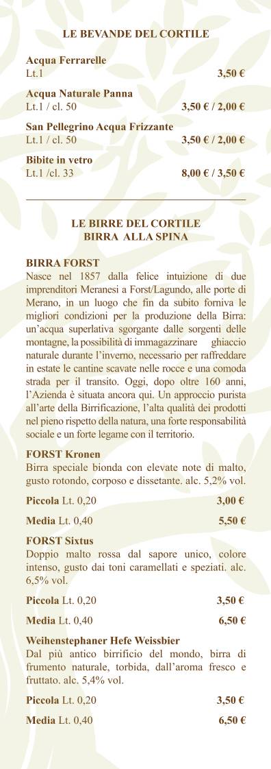Menu di Il Cortile In Centro Pizza Gourmet 