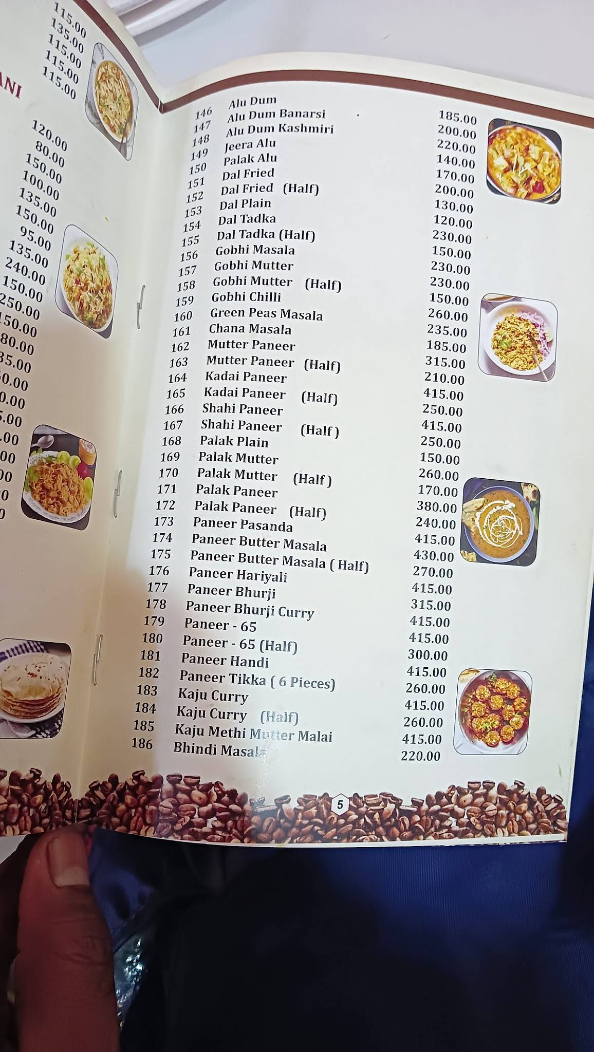 Indian Coffee House menu