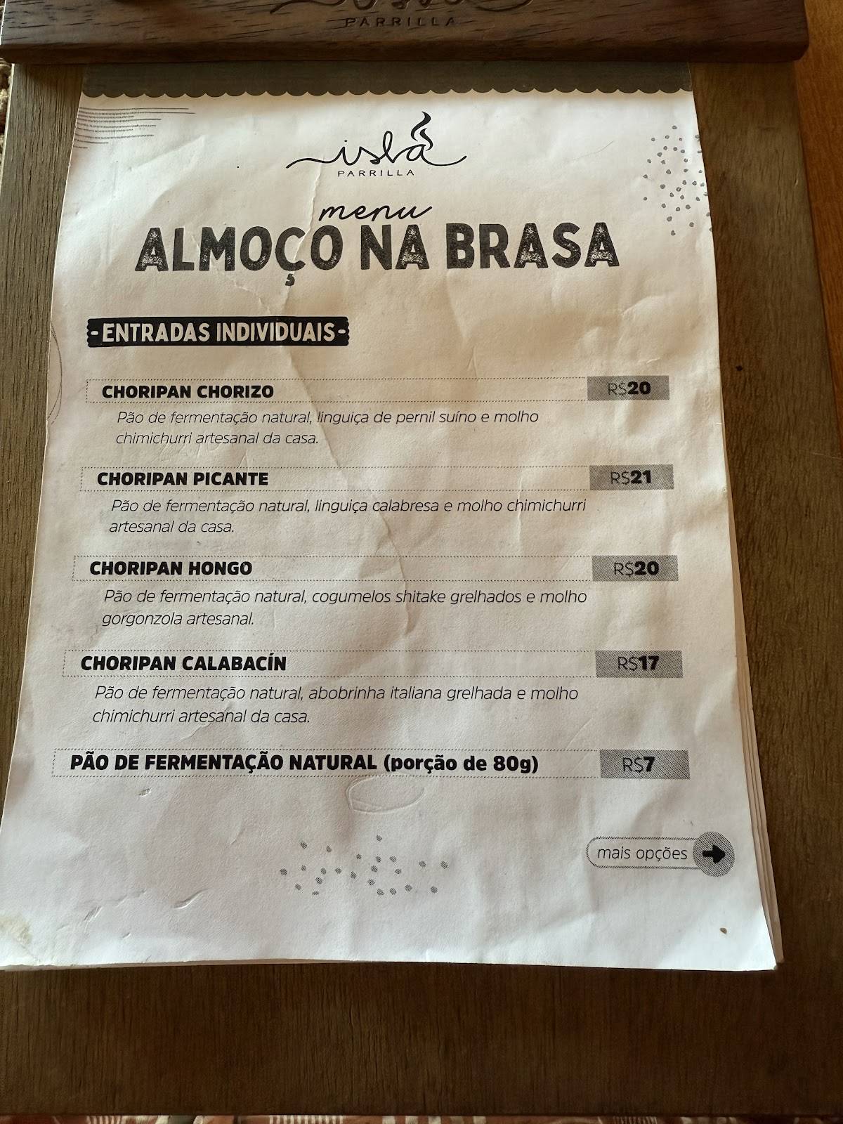 Isla Parrilla - Campeche cardápio