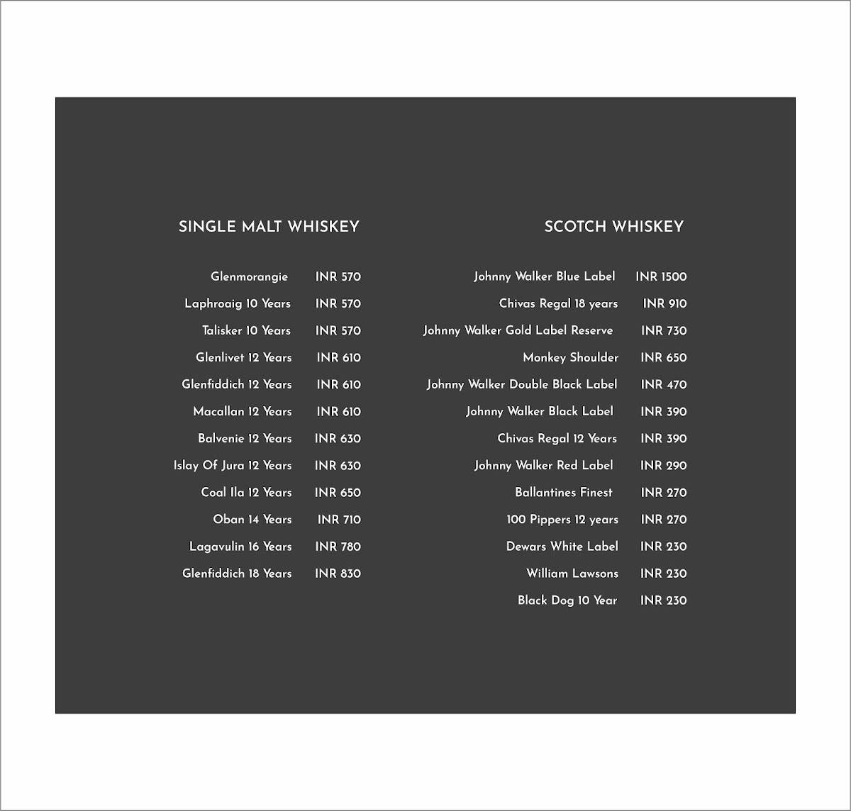Iso Cafe & Bar menu