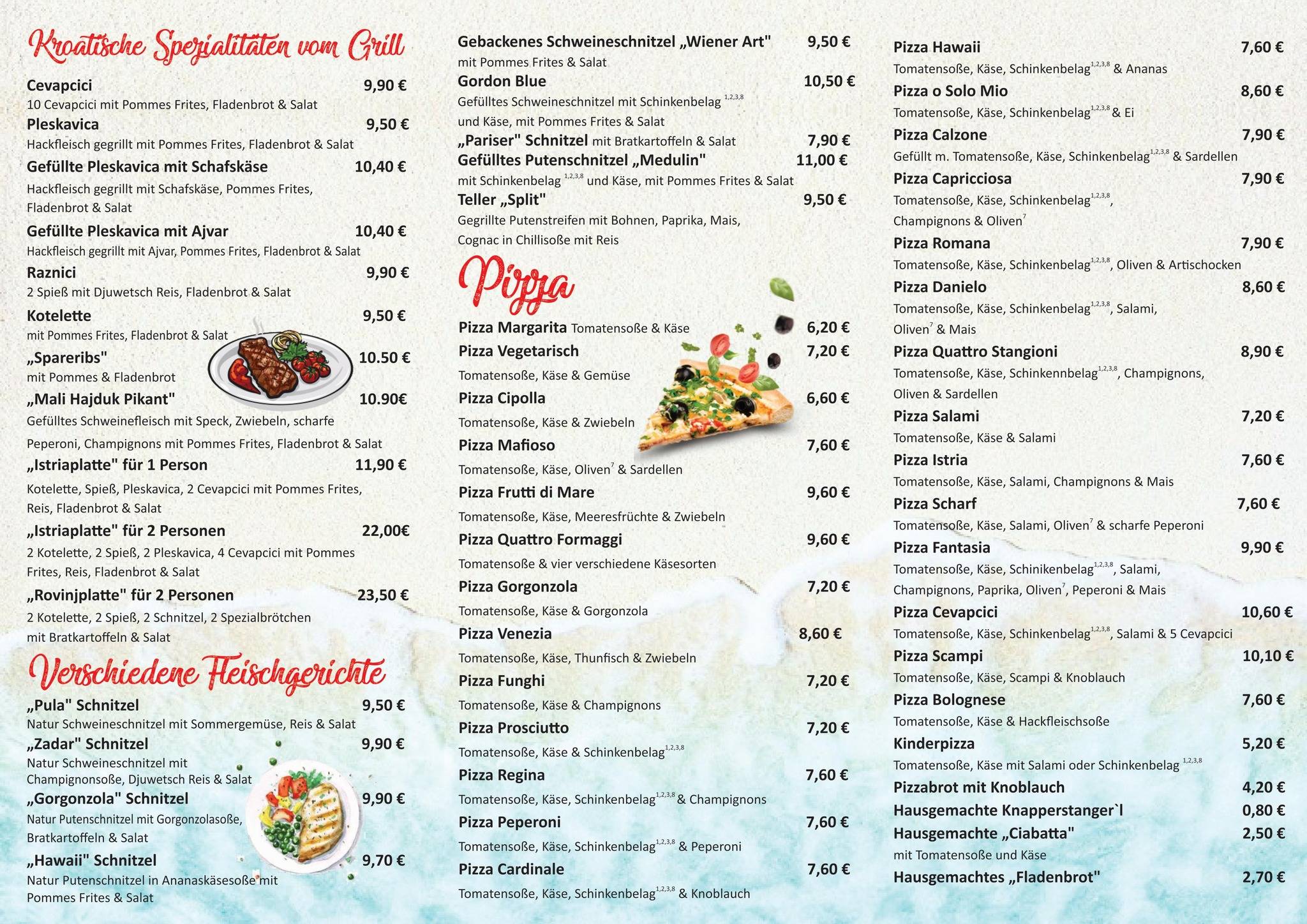Speisekarte von Restaurant Istria, Waging am See