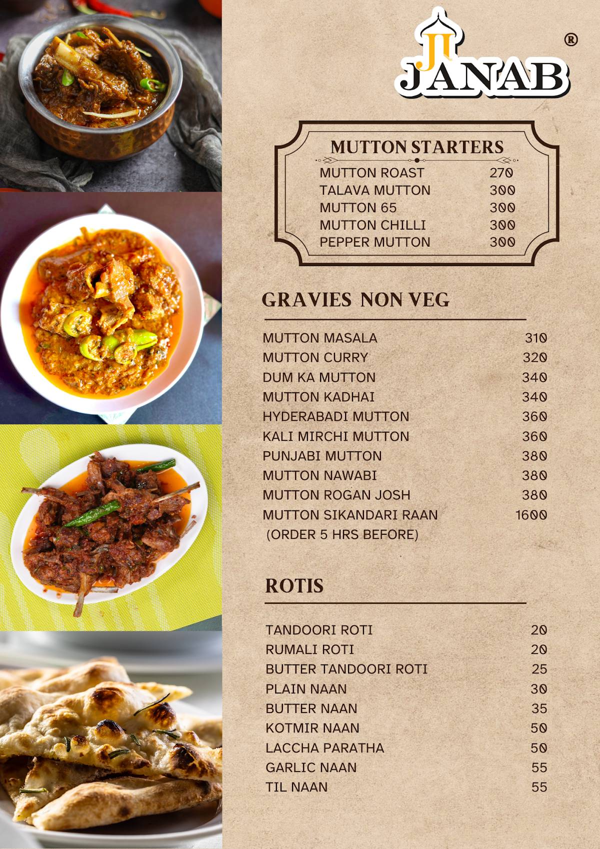 JiJanab Restaurant menu