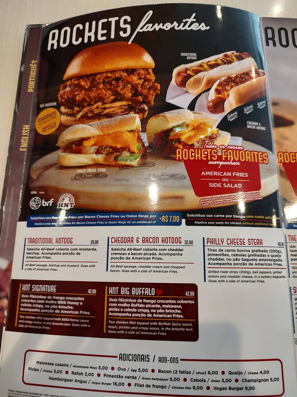 Johnny Rockets @ Grand Plaza Shopping cardápio