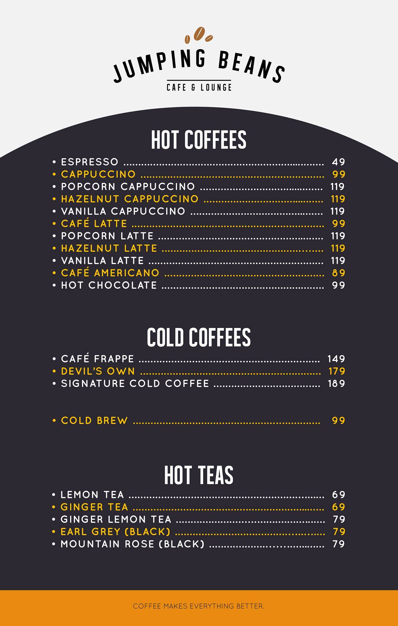 Jumping Beans menu