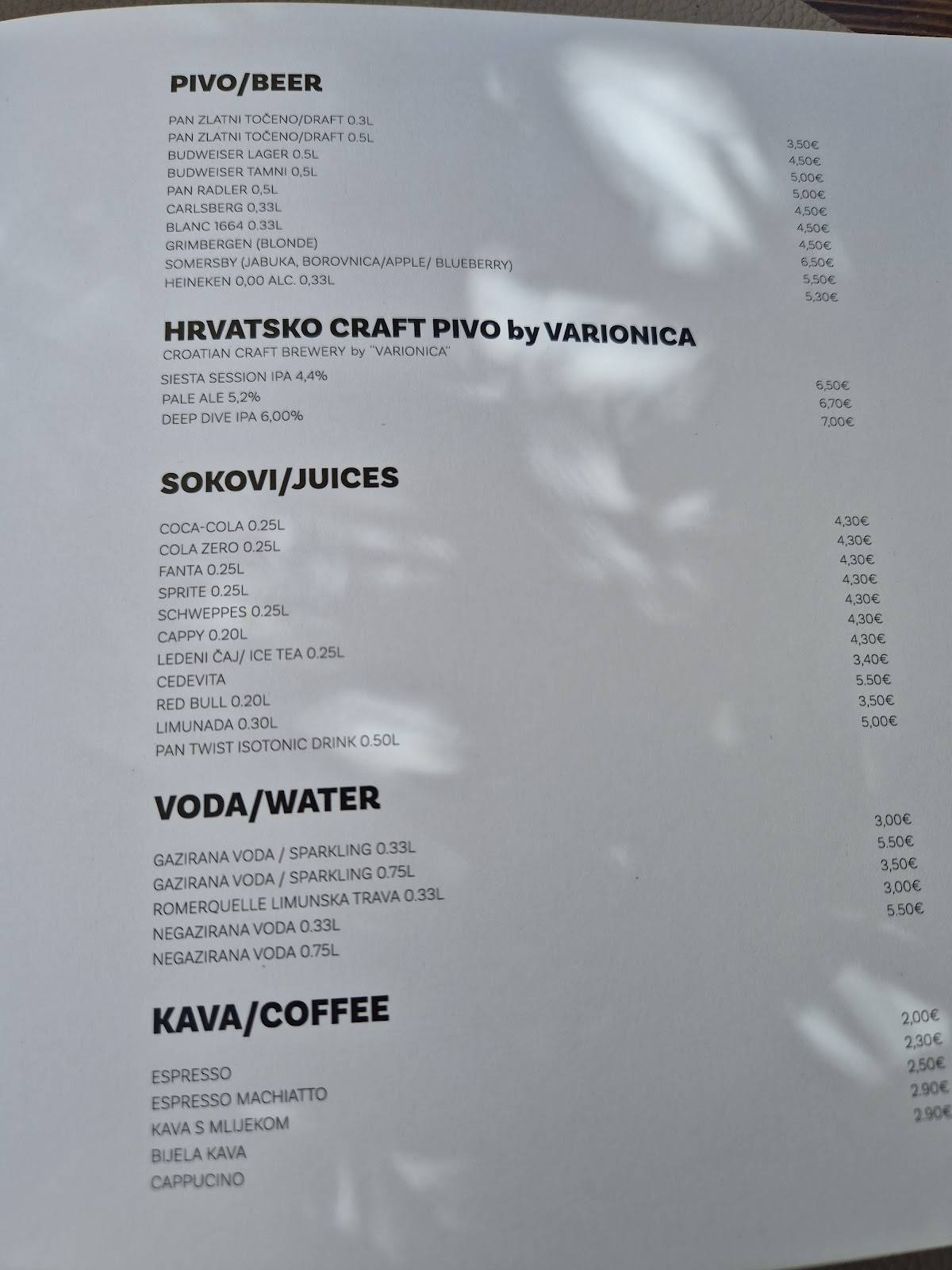 Menu di Kaleta 