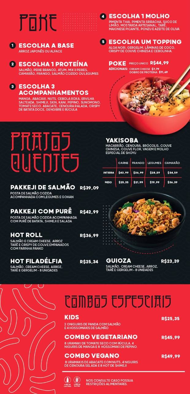 Kando Sushi cardápio