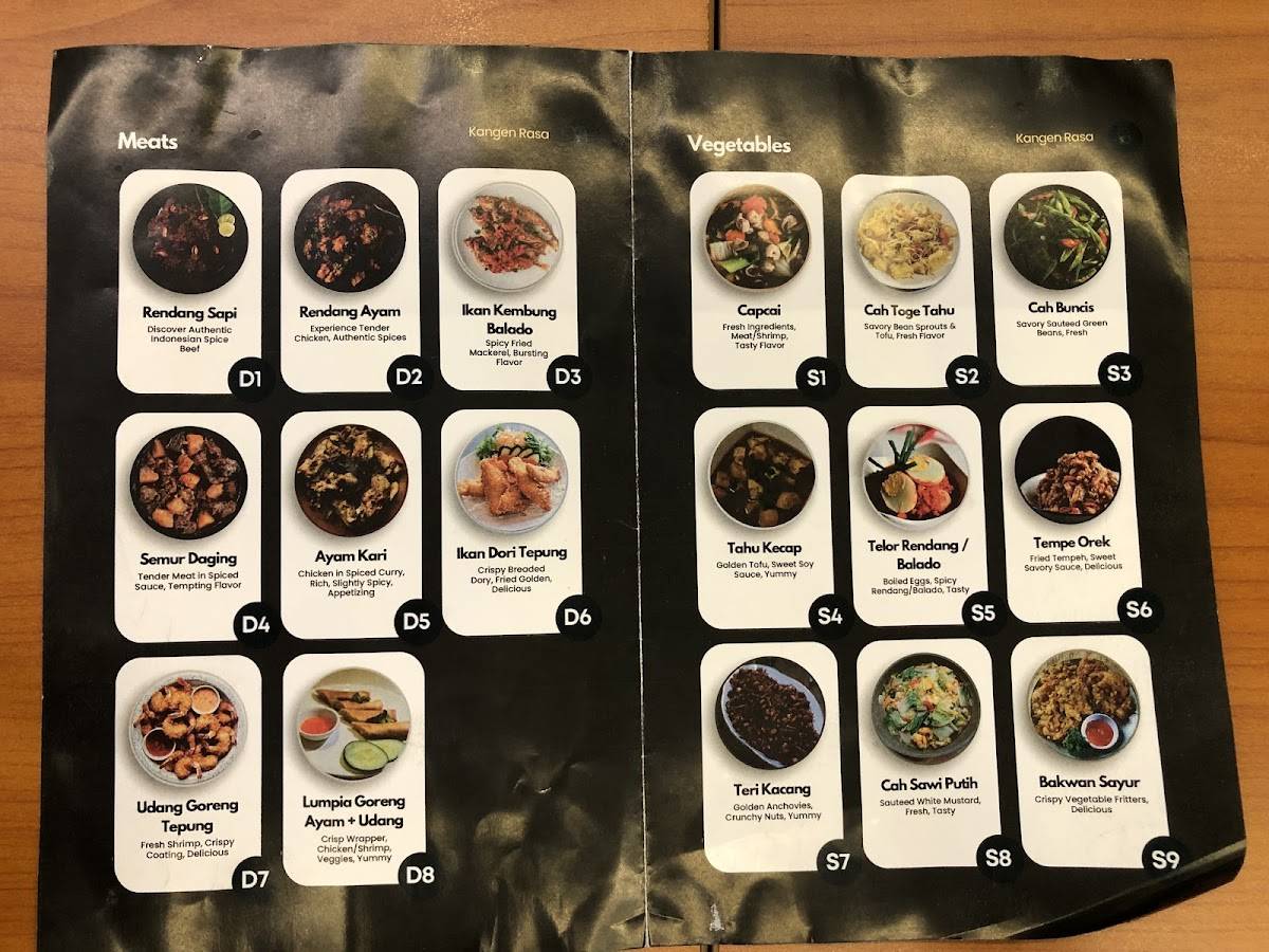 Menu at Kangen Rasa Indonesian Cuisine restaurant, Makati