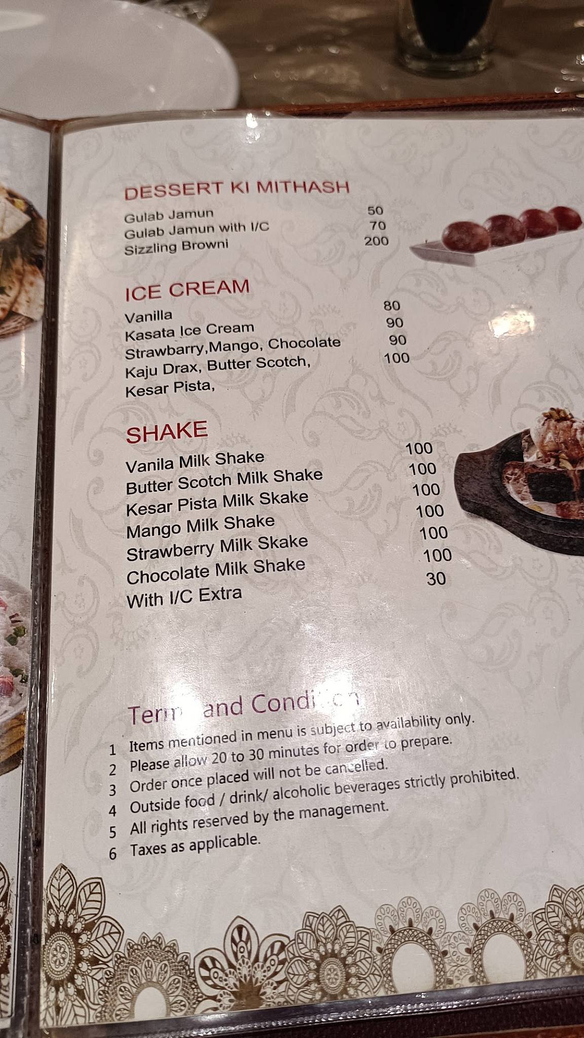 Kasumbo Restaurant Porbandar menu