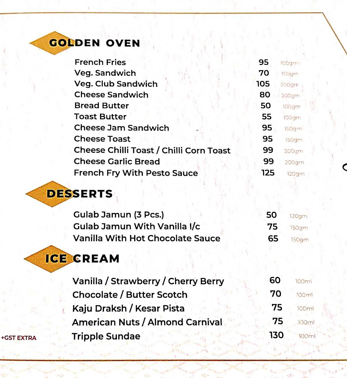 Kshitij Restaurant & Banquet menu