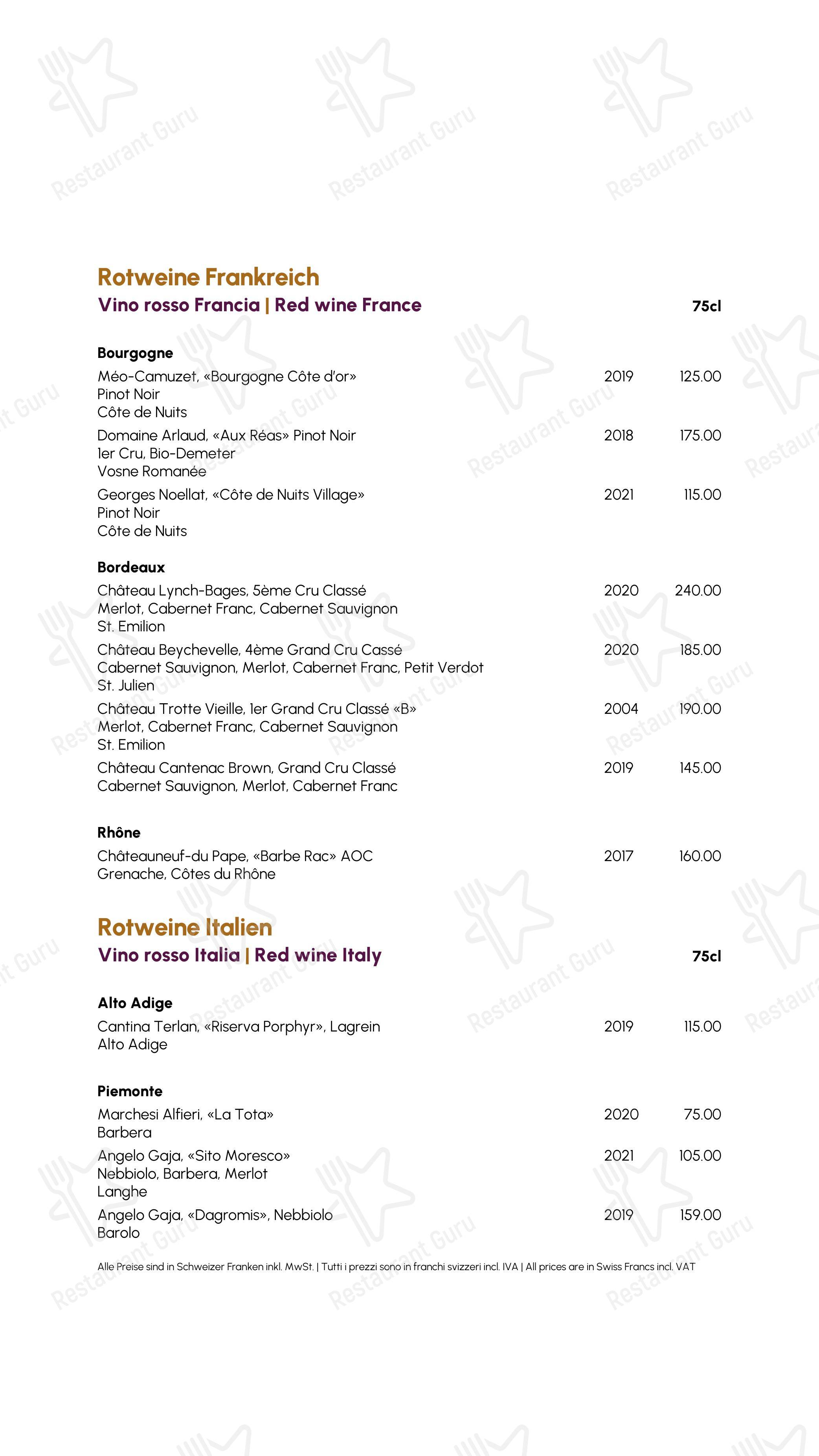 菜单 per Restaurant Kuhstall in Sils im Engadin/Segl