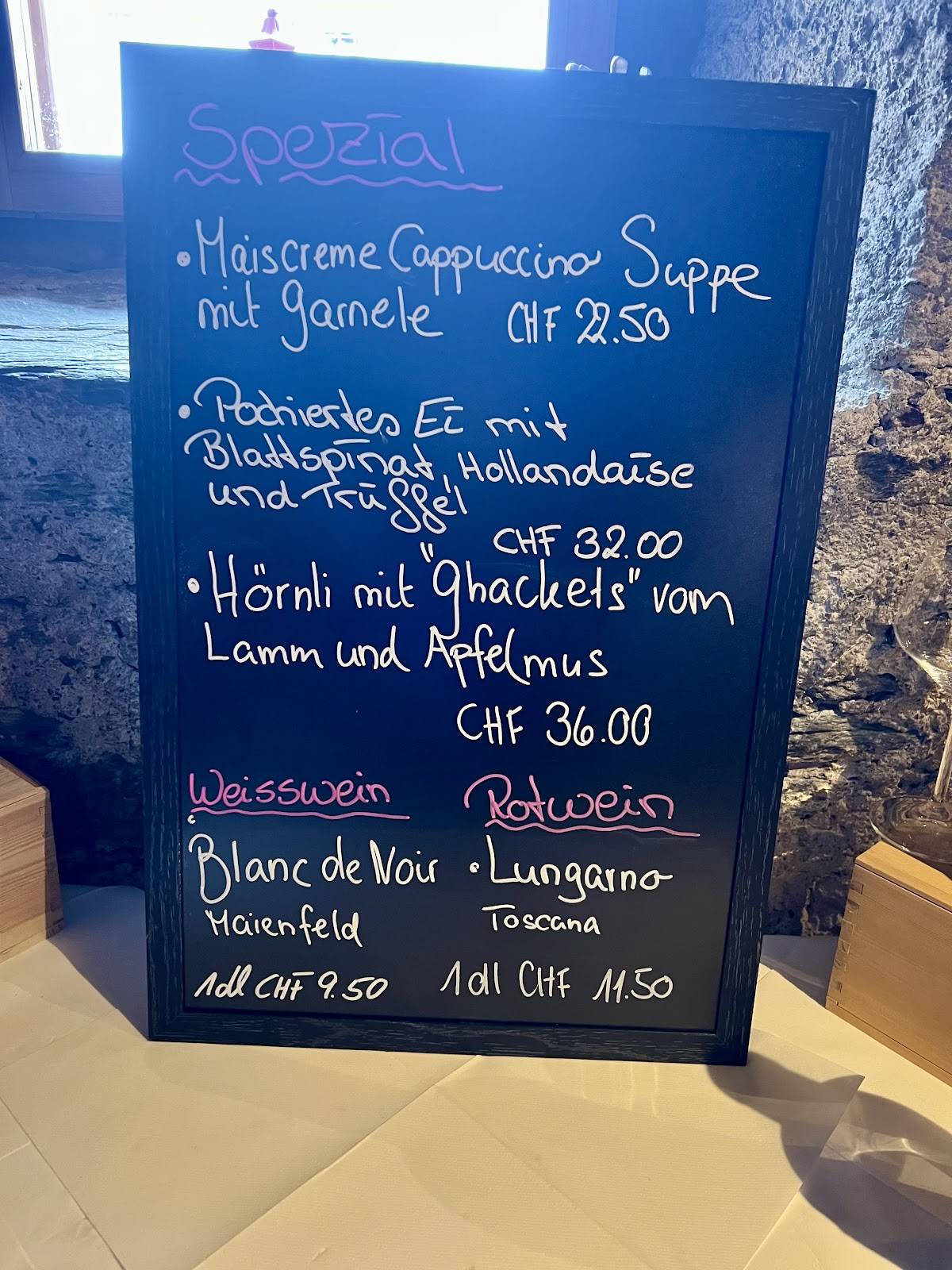 Menu di Restaurant Kuhstall 