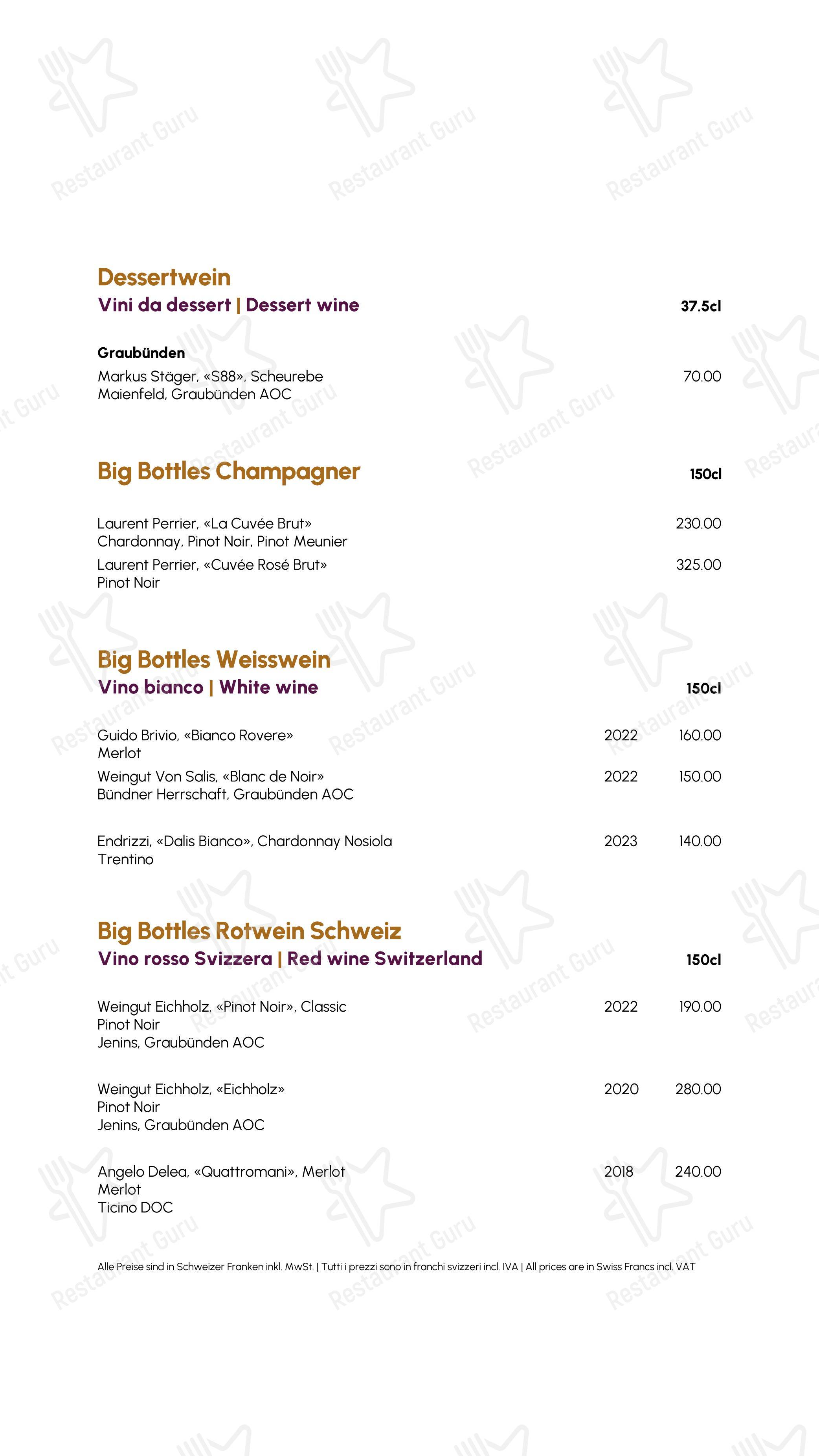 菜单 per Restaurant Kuhstall in Sils im Engadin/Segl