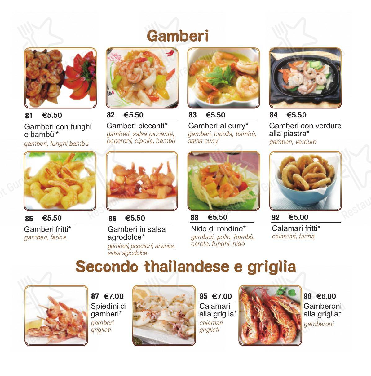 Menu per Kung Fu House in Roma