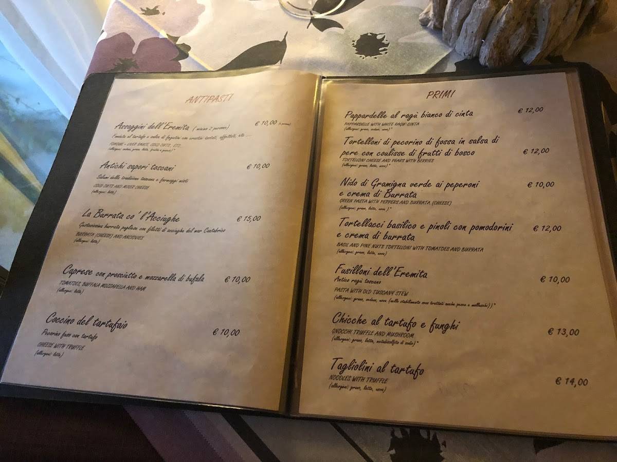 Menu di L'EREMITA 
