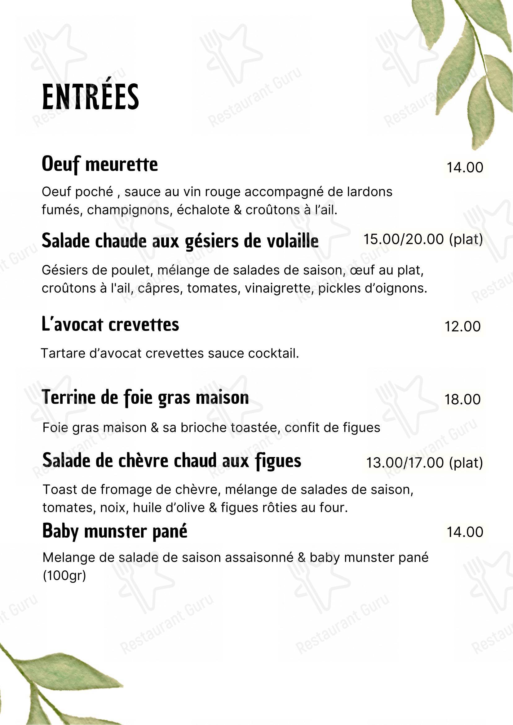 Menu pour L'Ecrin Restaurant dans Soultzmatt
