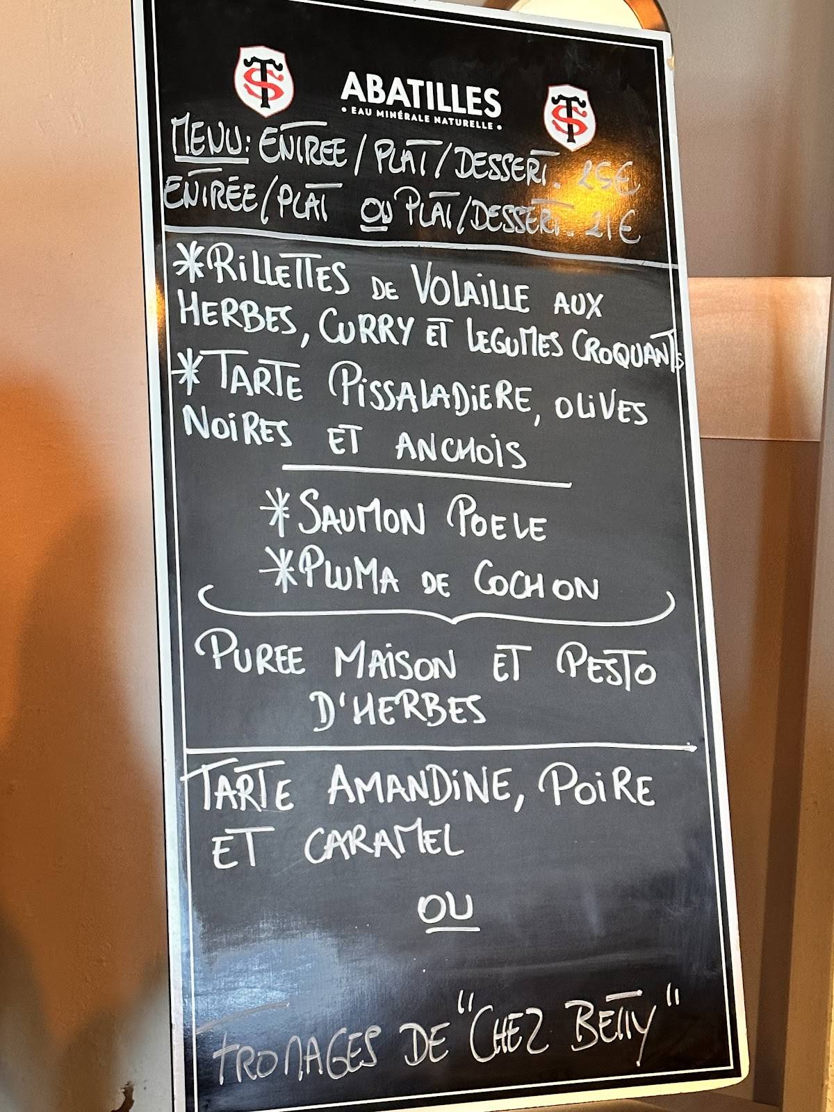 Menu de Restaurant L'Instant