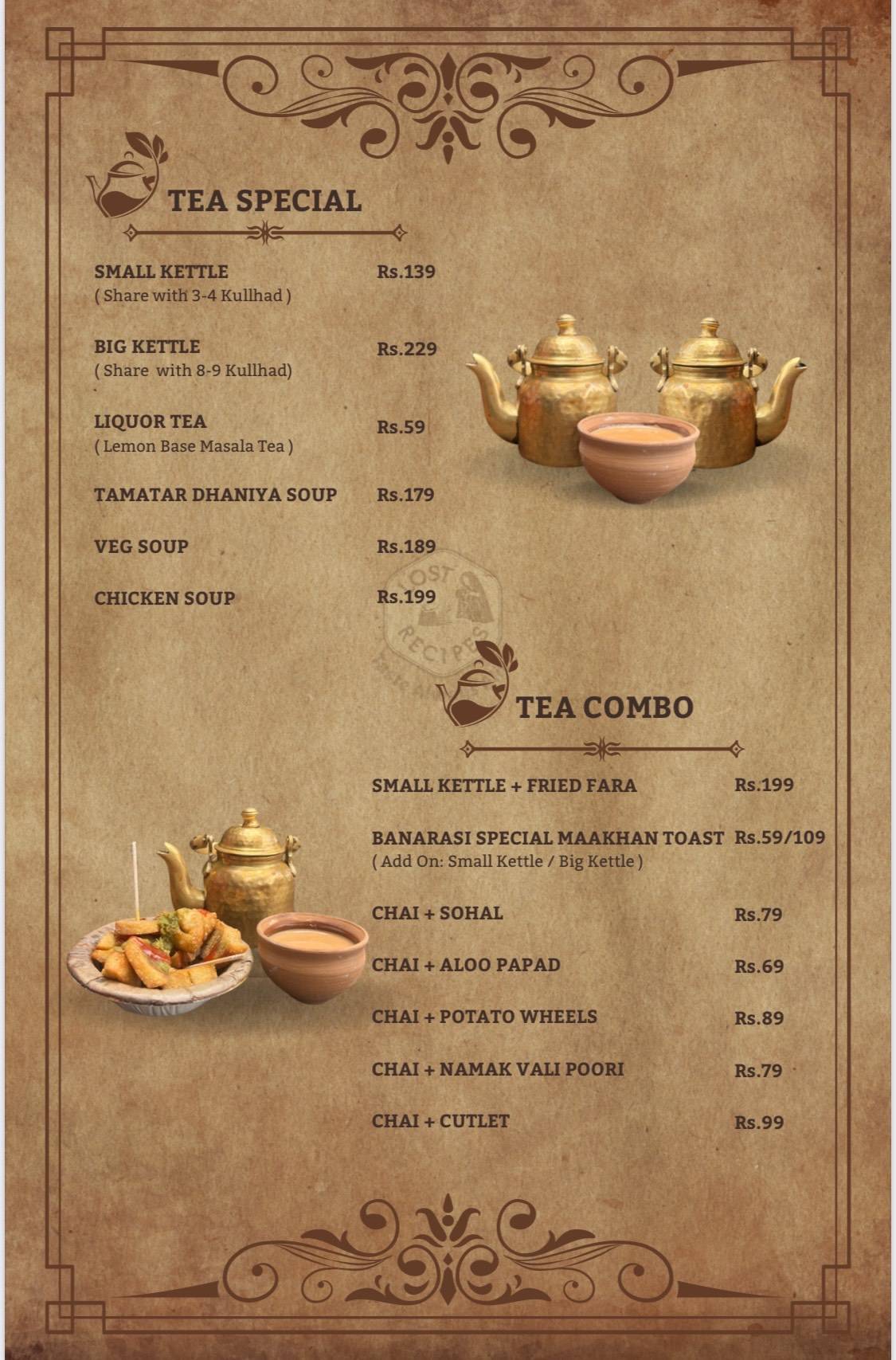 LOST RECIPES menu