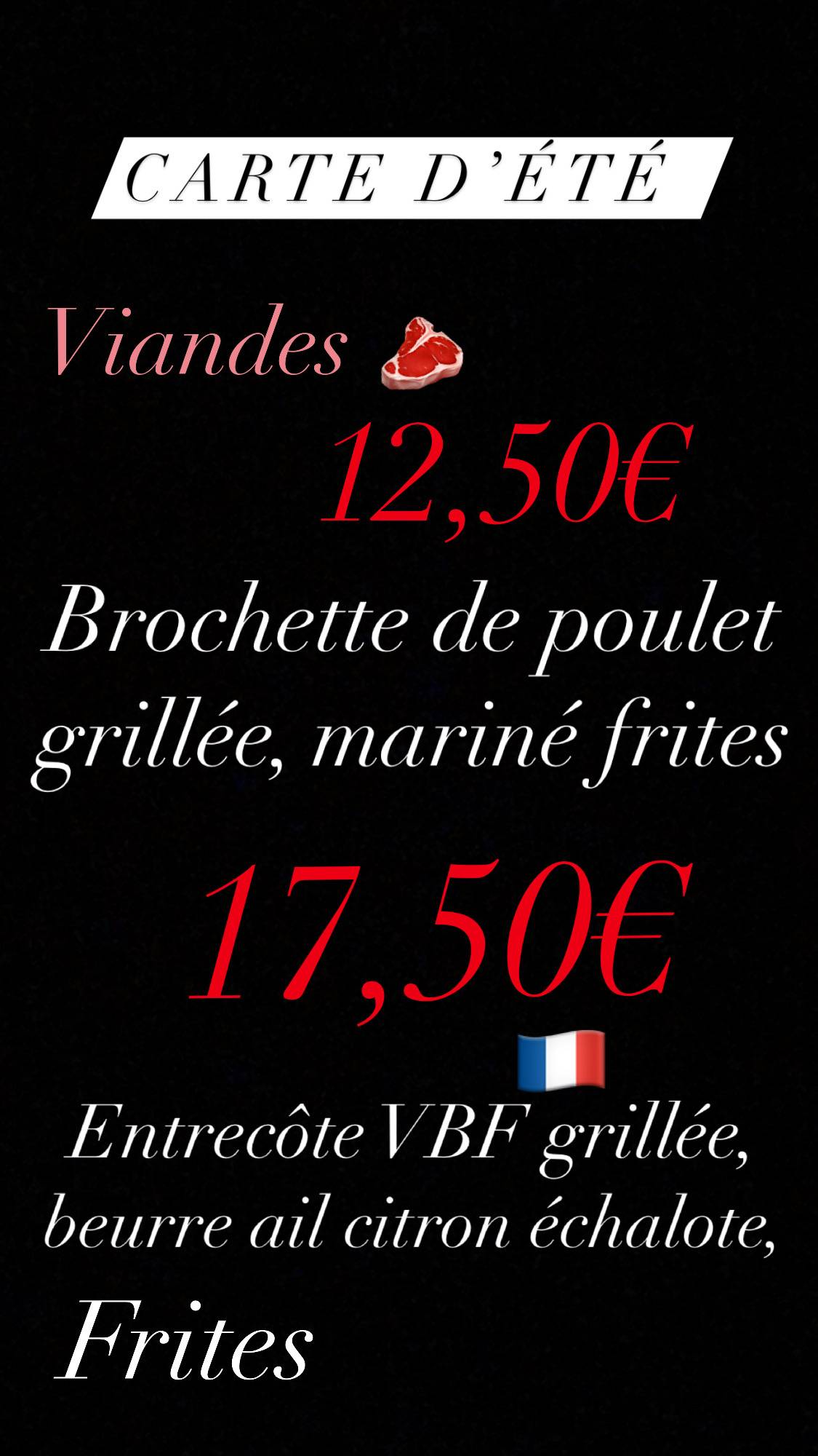 Menu de La Bonne Nouvelle