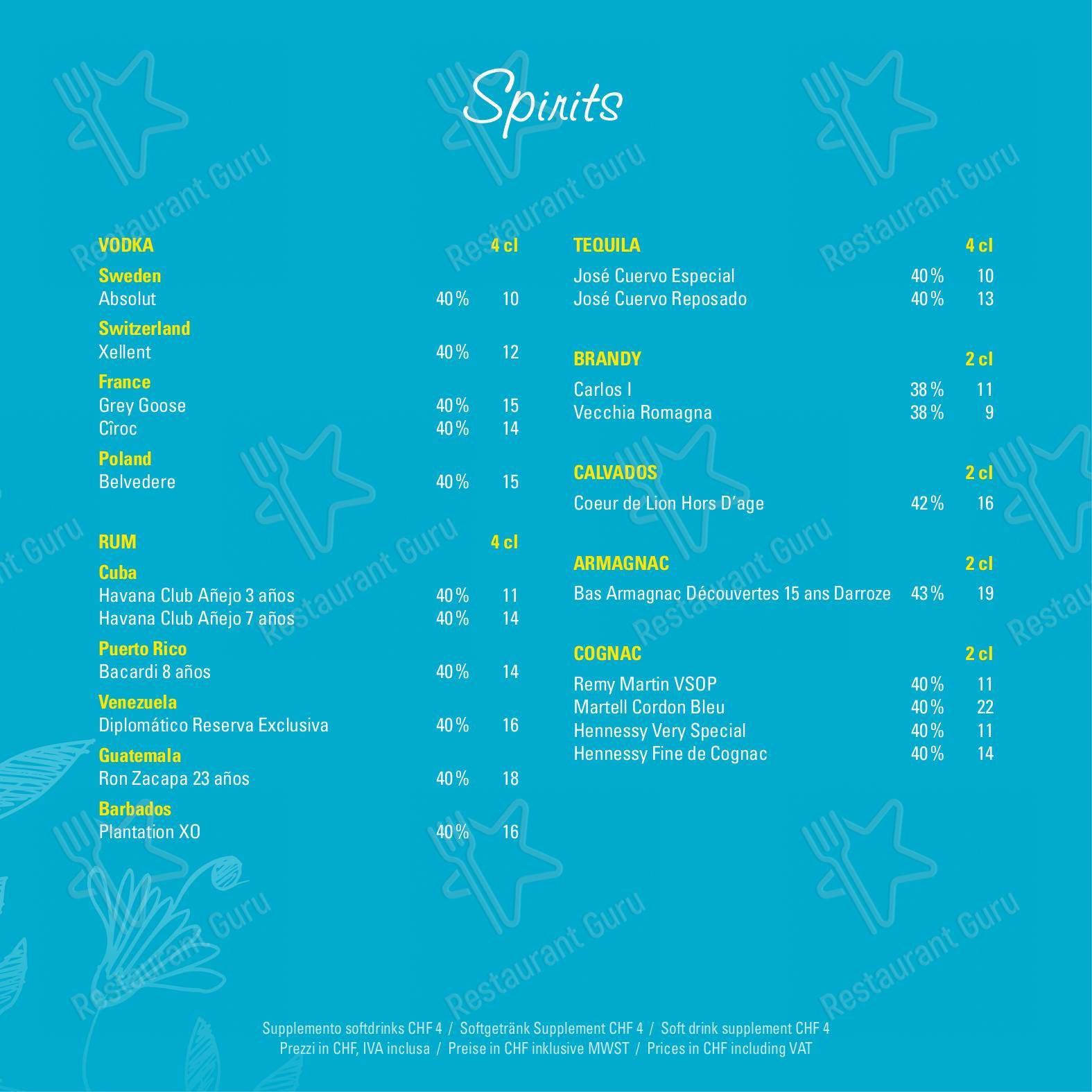 Dinner Menu per Bed & Breakfast Giardino Lago ristorante