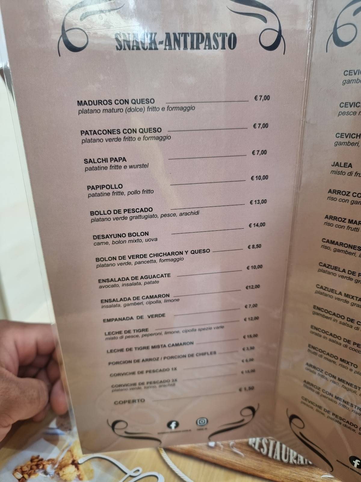 Menu di Latitud 00 