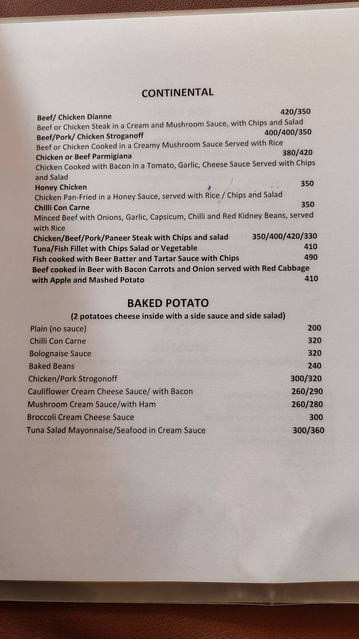 Laughing Buddha menu