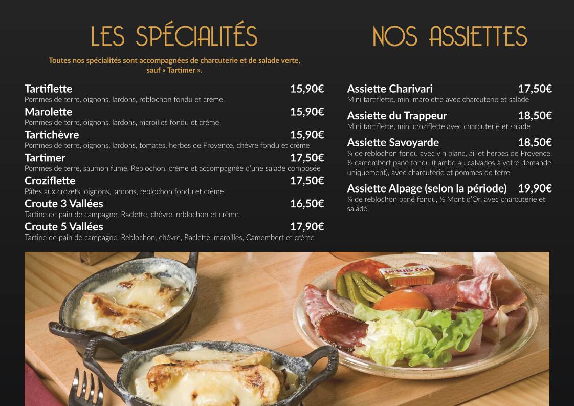 Menu de Le Ch'ti Charivari