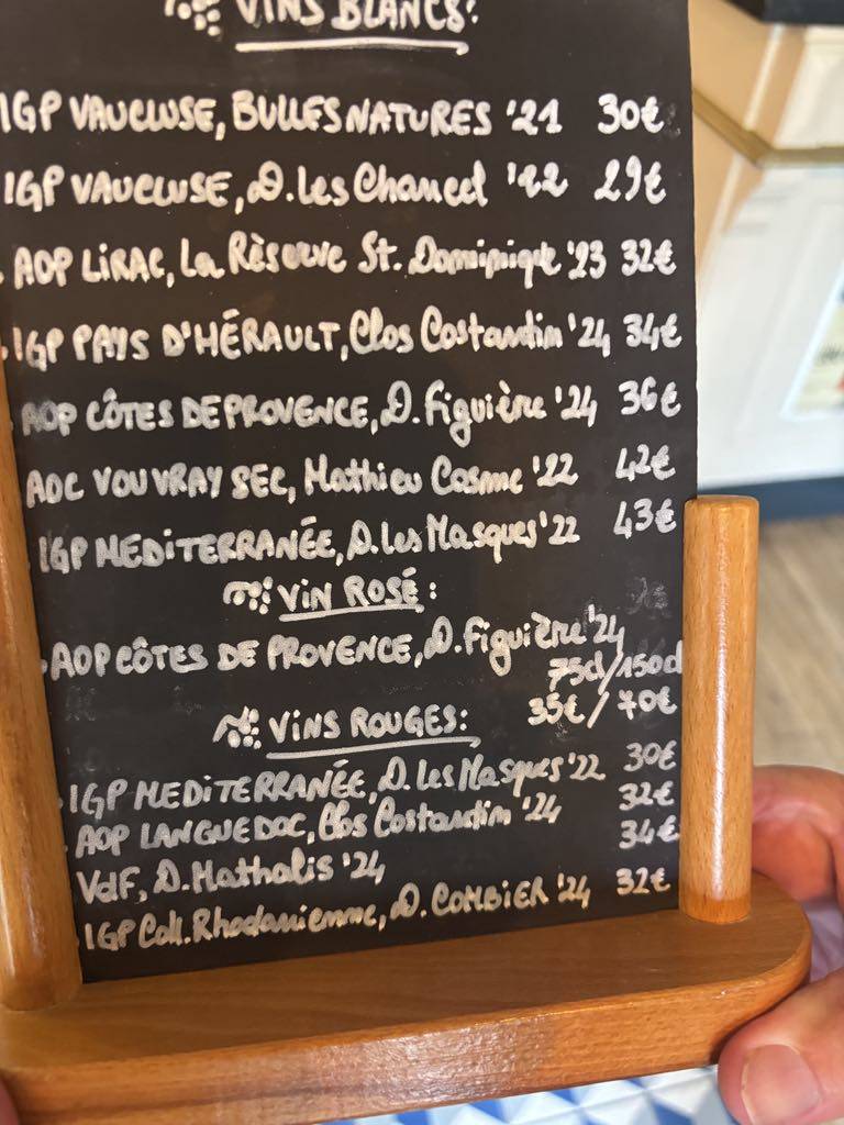 Menu de Restaurant Le Coin Caché