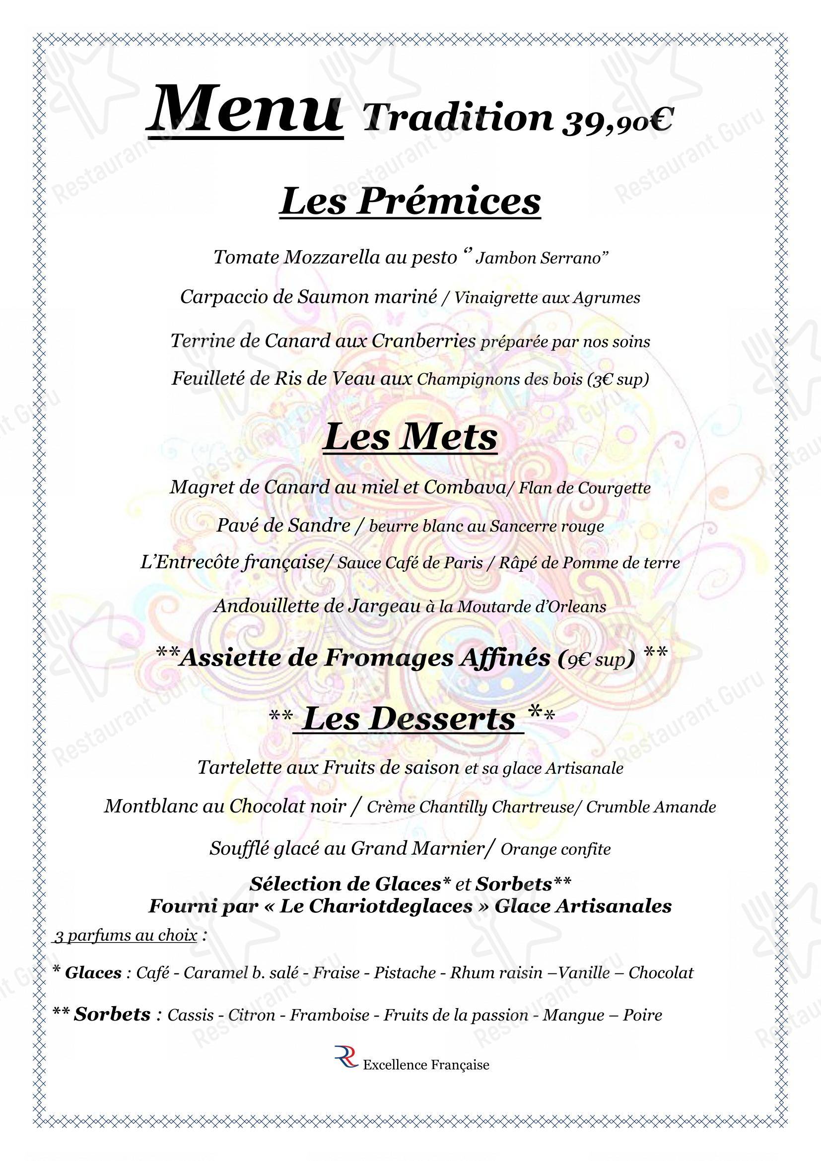 LE COLIGNY dans Châtillon-Coligny - 菜单