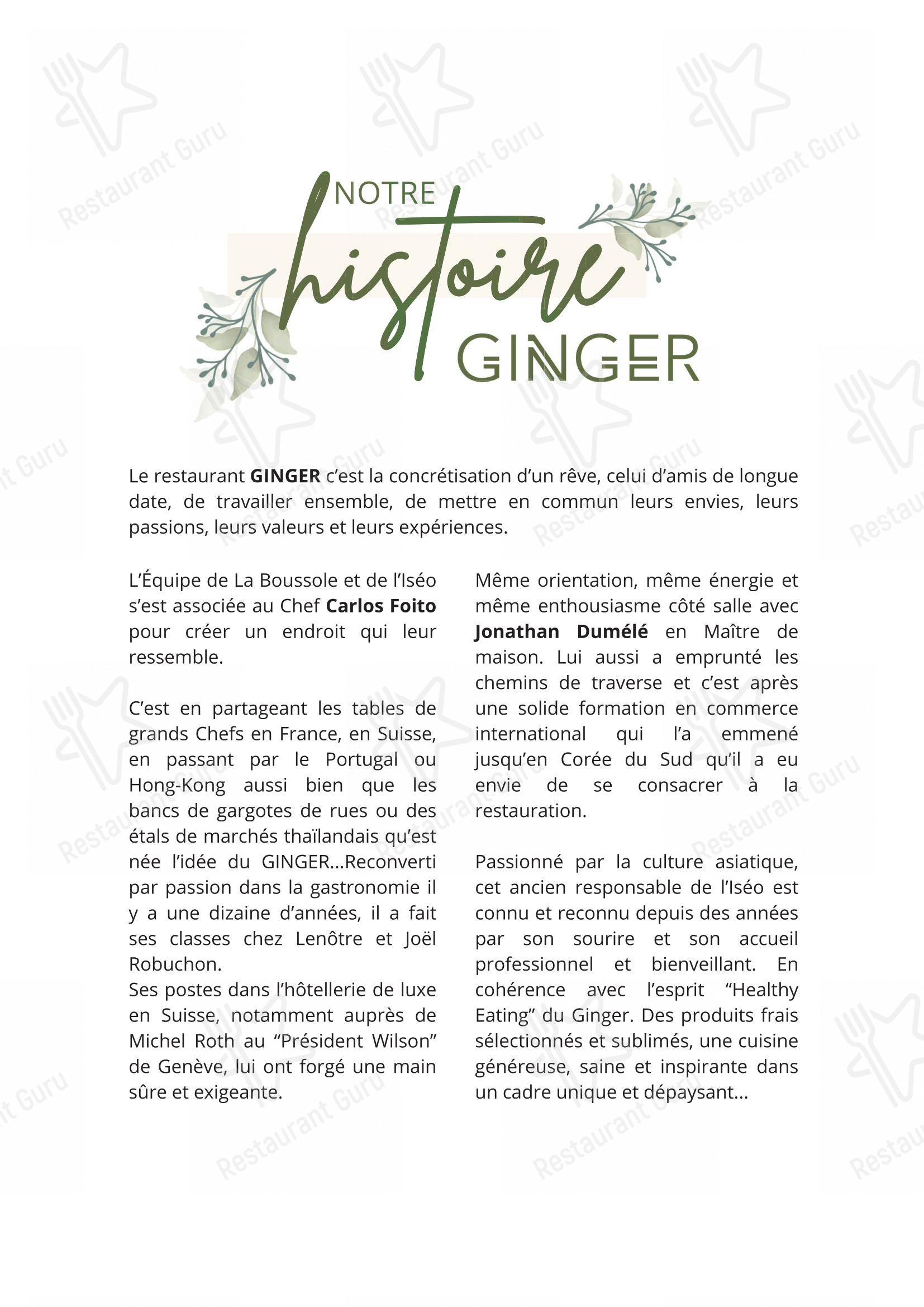 Restaurant - Le Ginger dans La Rochelle - Menu