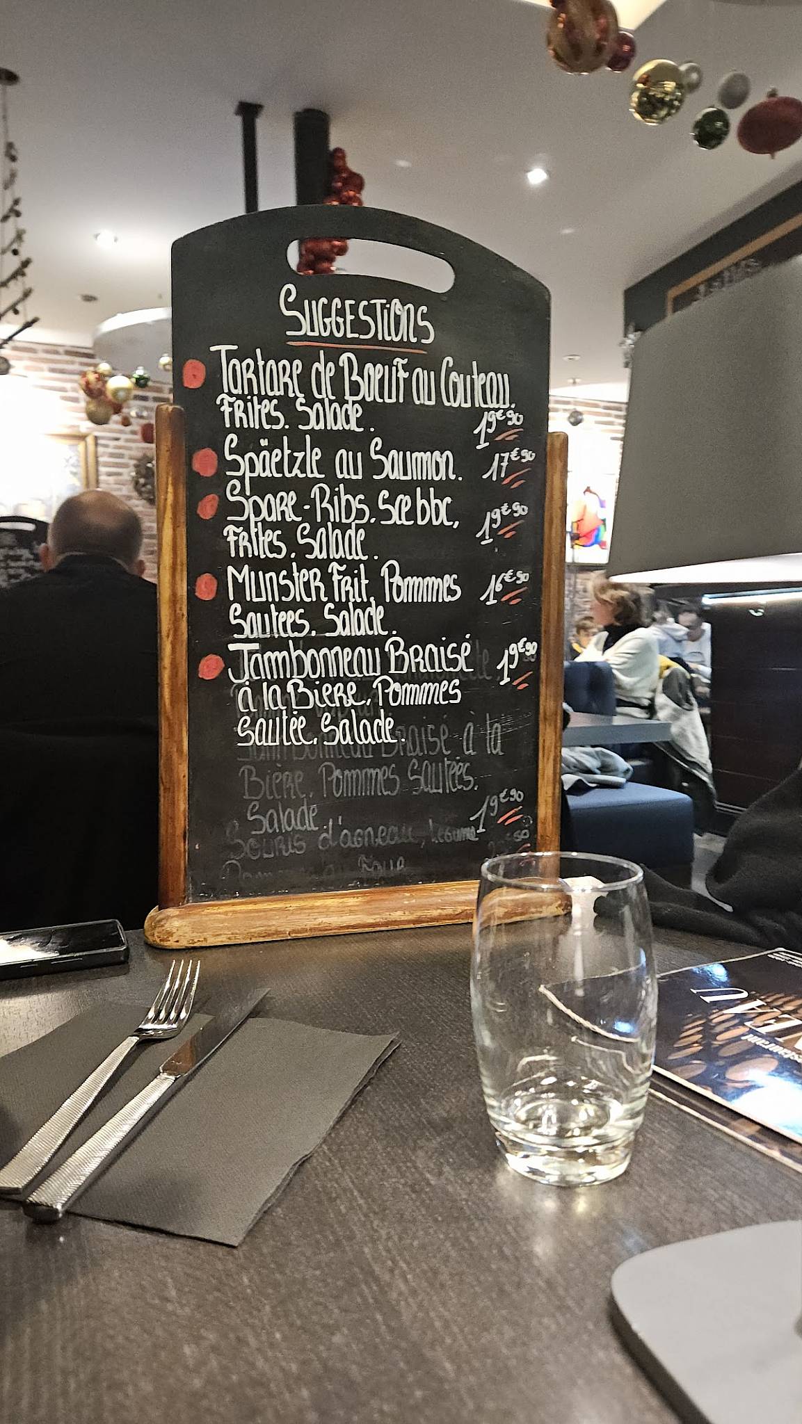 Menu de Restaurant Le Tonneau