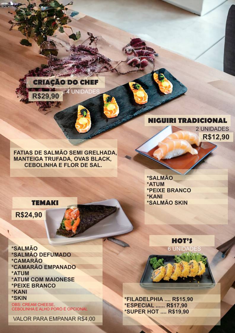 Made In Japan Espaço Gastronômico cardápio