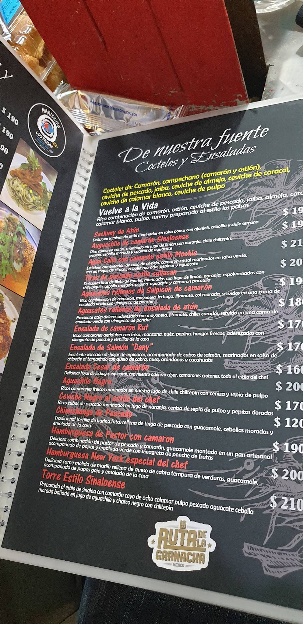 Carta del restaurante Mariscos Los Paisas Ciudad del México Av Morelos 53