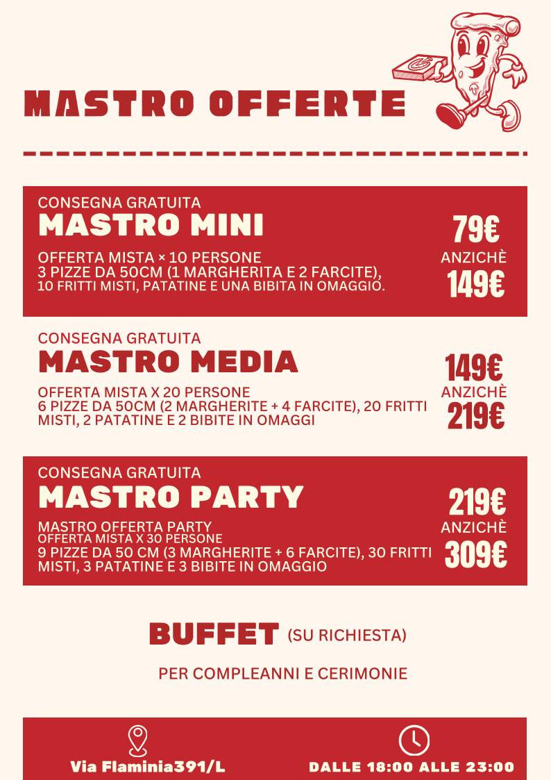 Menu di Mastro Pizza 
