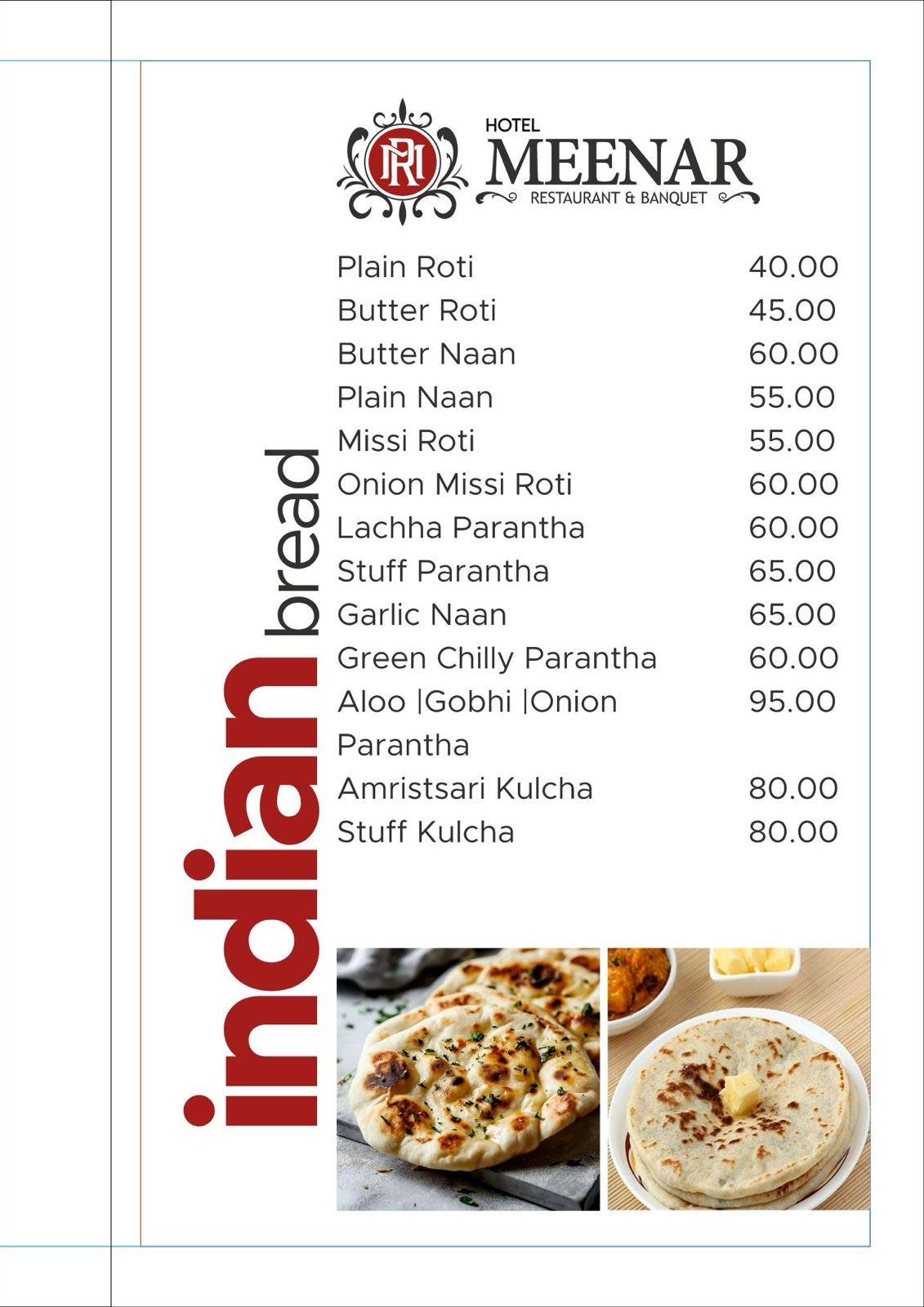 Meenar Hotel, Restaurant & Banquet menu